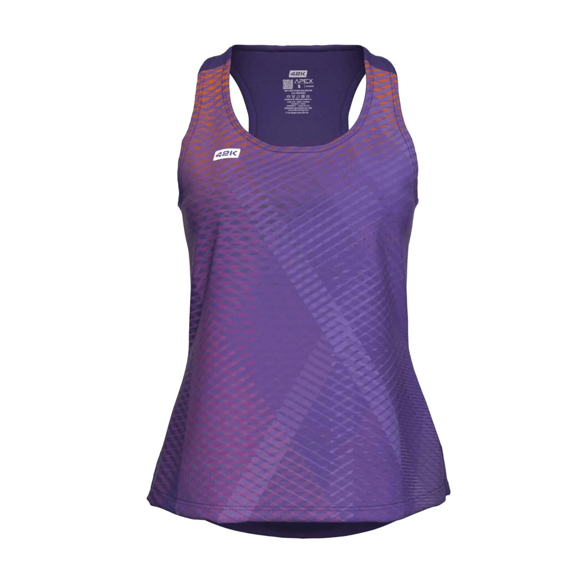 Samarreta sense mànigues running dona 42K Tank Apex morat 6/8