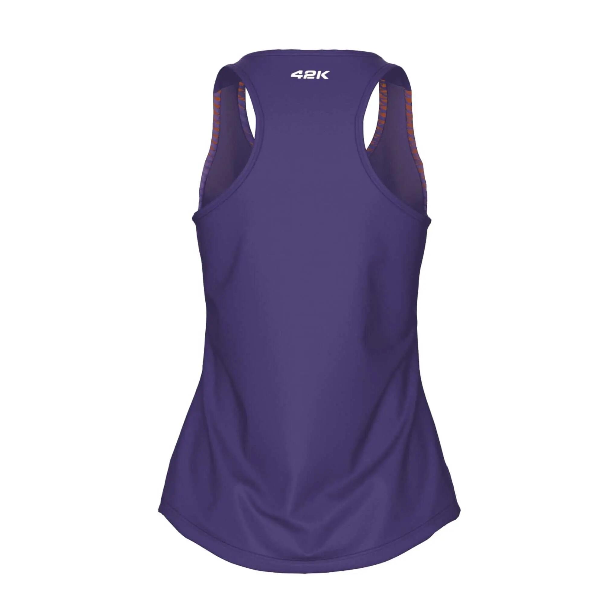 Samarreta sense mànigues running dona 42K Tank Apex morat 7/8