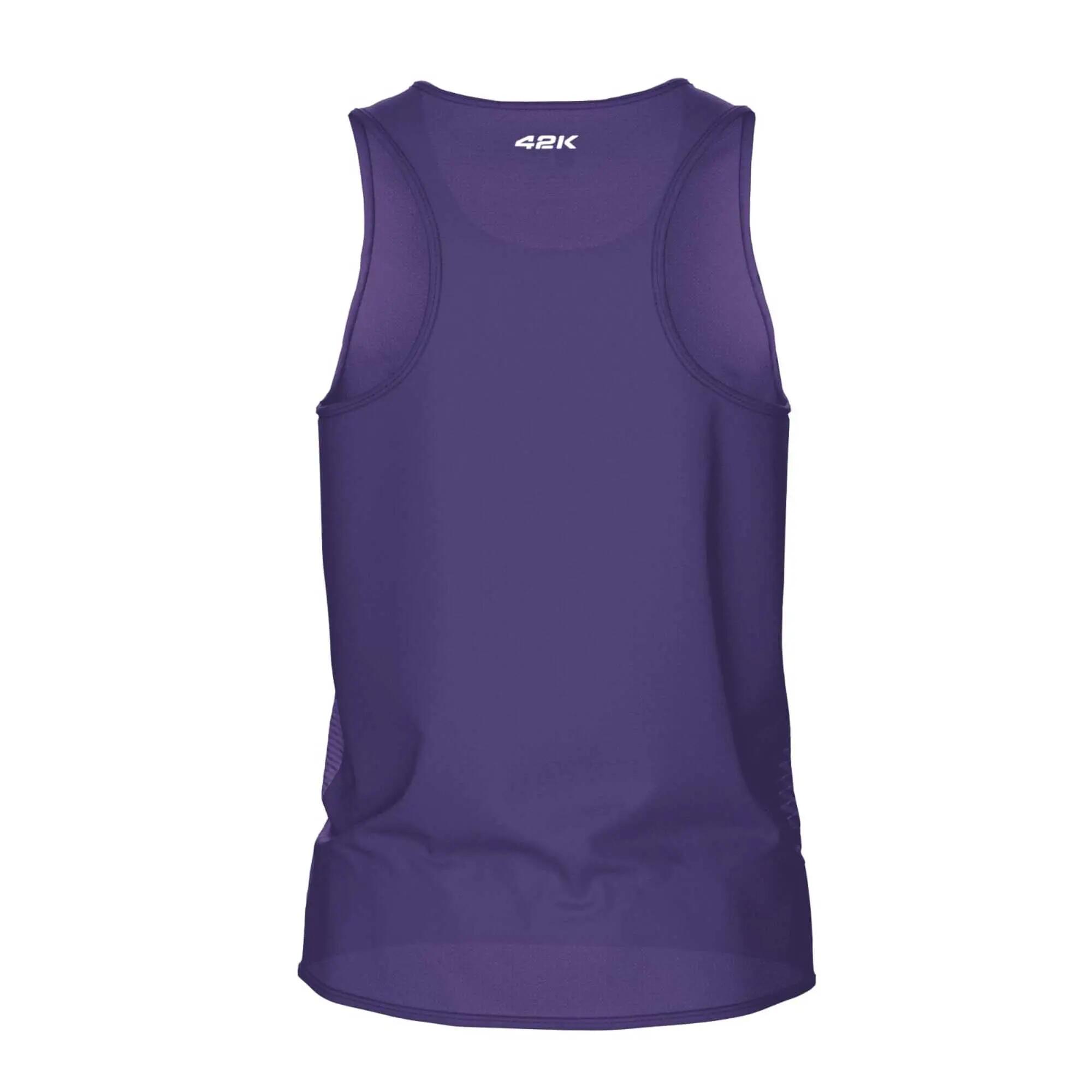 Camiseta sin mangas running Hombre 42K Tank Apex morado 7/8
