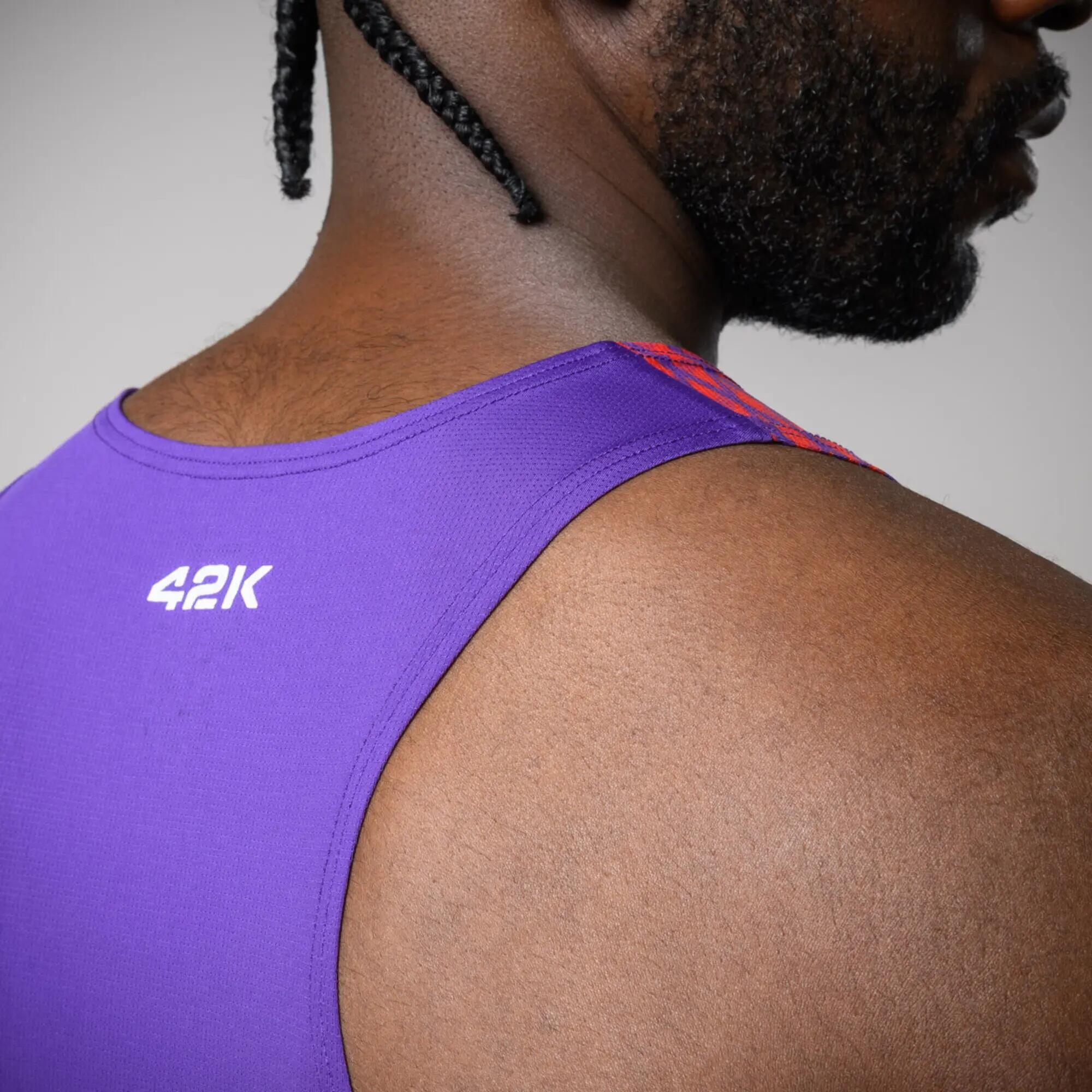 Camiseta sin mangas running Hombre 42K Tank Apex morado 4/8