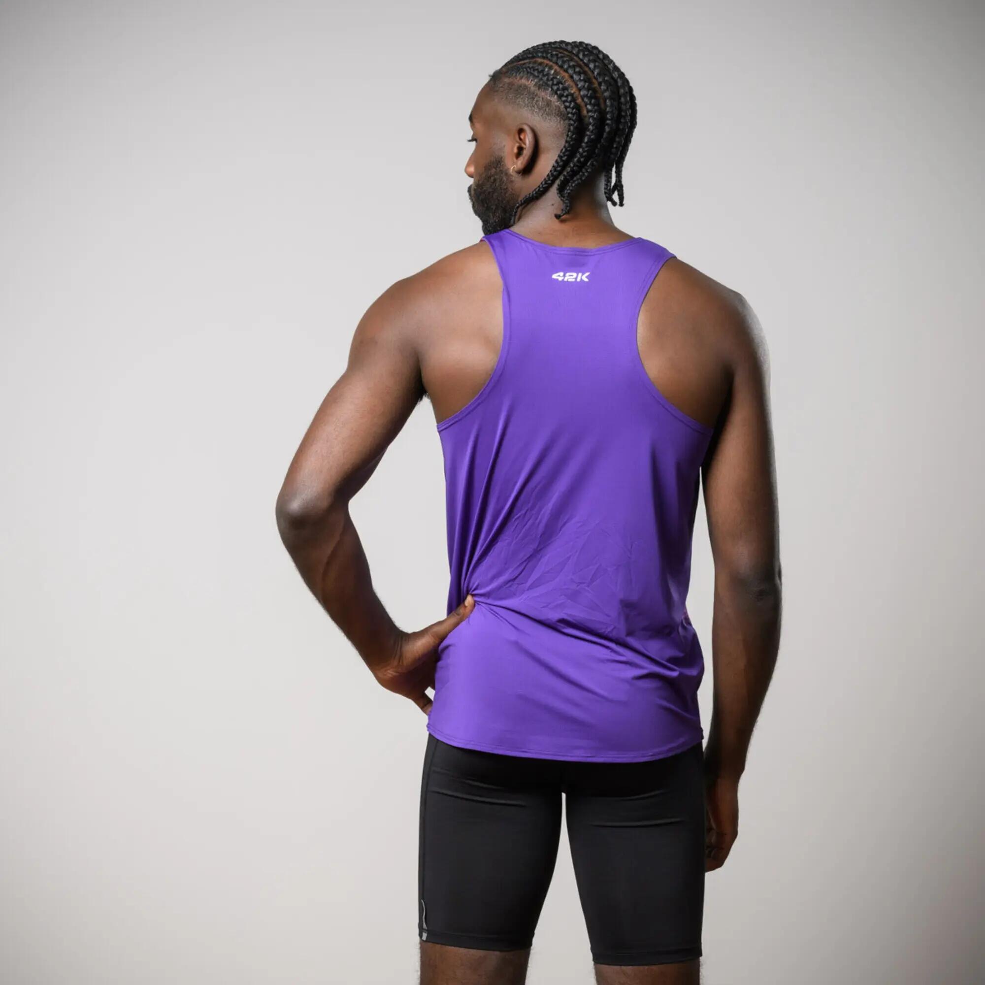 Camiseta sin mangas running Hombre 42K Tank Apex morado 2/8