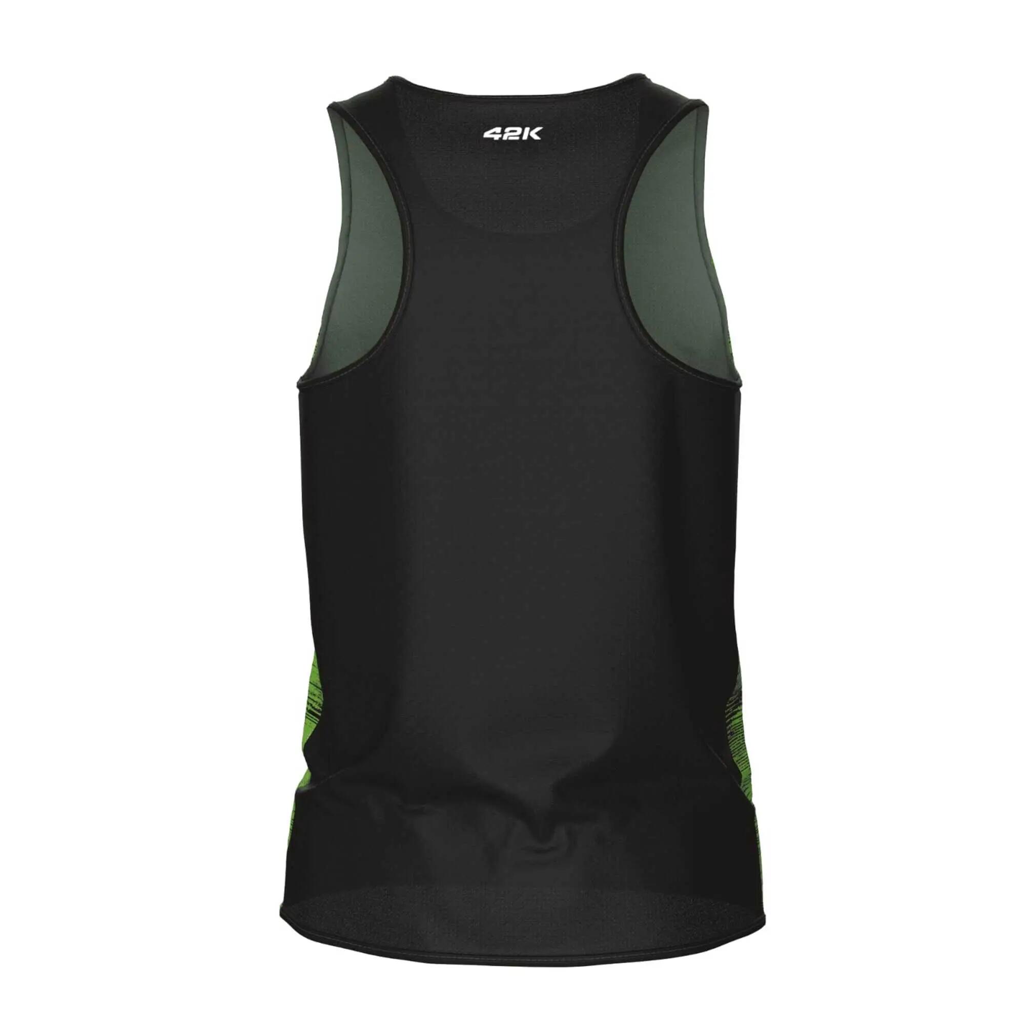 Camiseta sin mangas running Hombre 42K Tank Apex verde 7/8