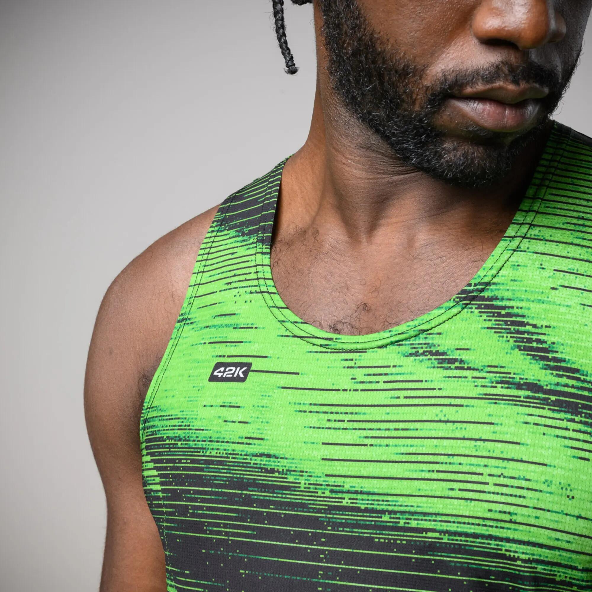 Camiseta sin mangas running Hombre 42K Tank Apex verde 4/8