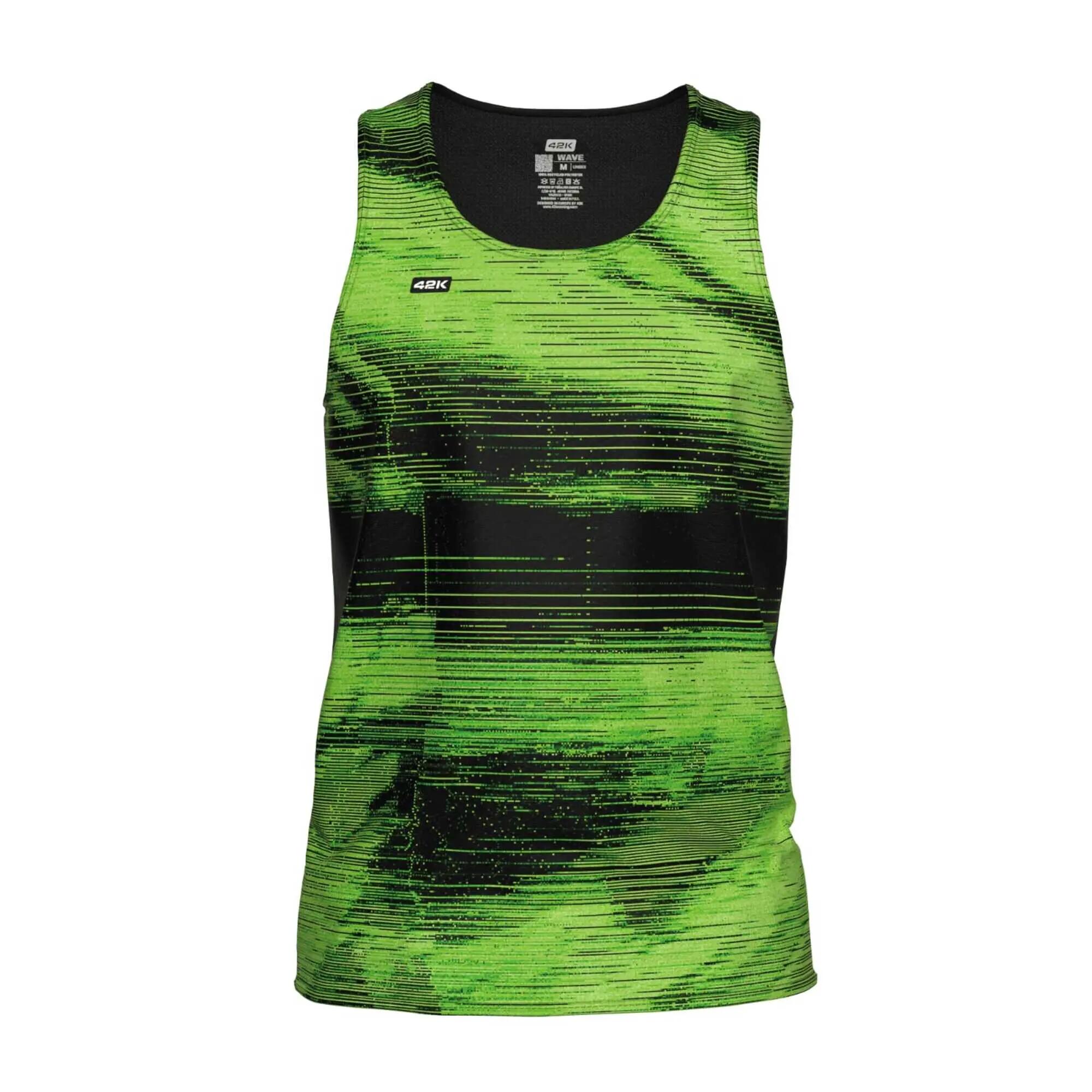 Camiseta sin mangas running Hombre 42K Tank Apex verde 6/8