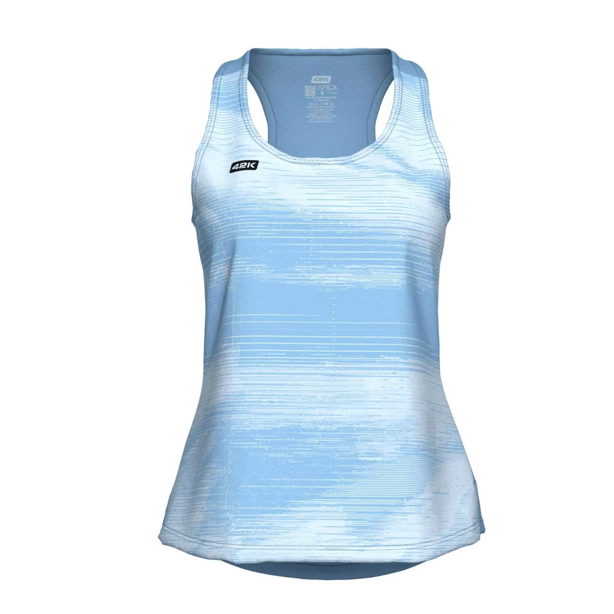 Camiseta sin mangas running Mujer 42K Tank Apex azul claro 6/8