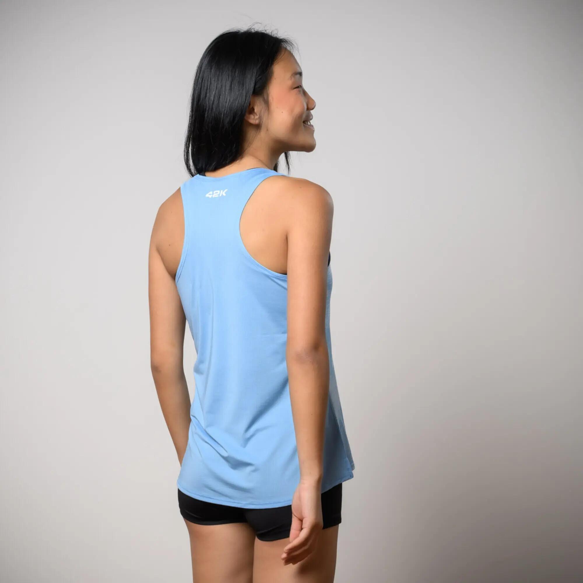 Camiseta sin mangas running Mujer 42K Tank Apex azul claro 2/8