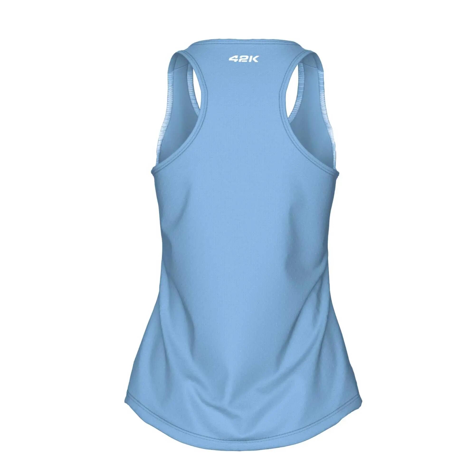 Camiseta sin mangas running Mujer 42K Tank Apex azul claro 7/8