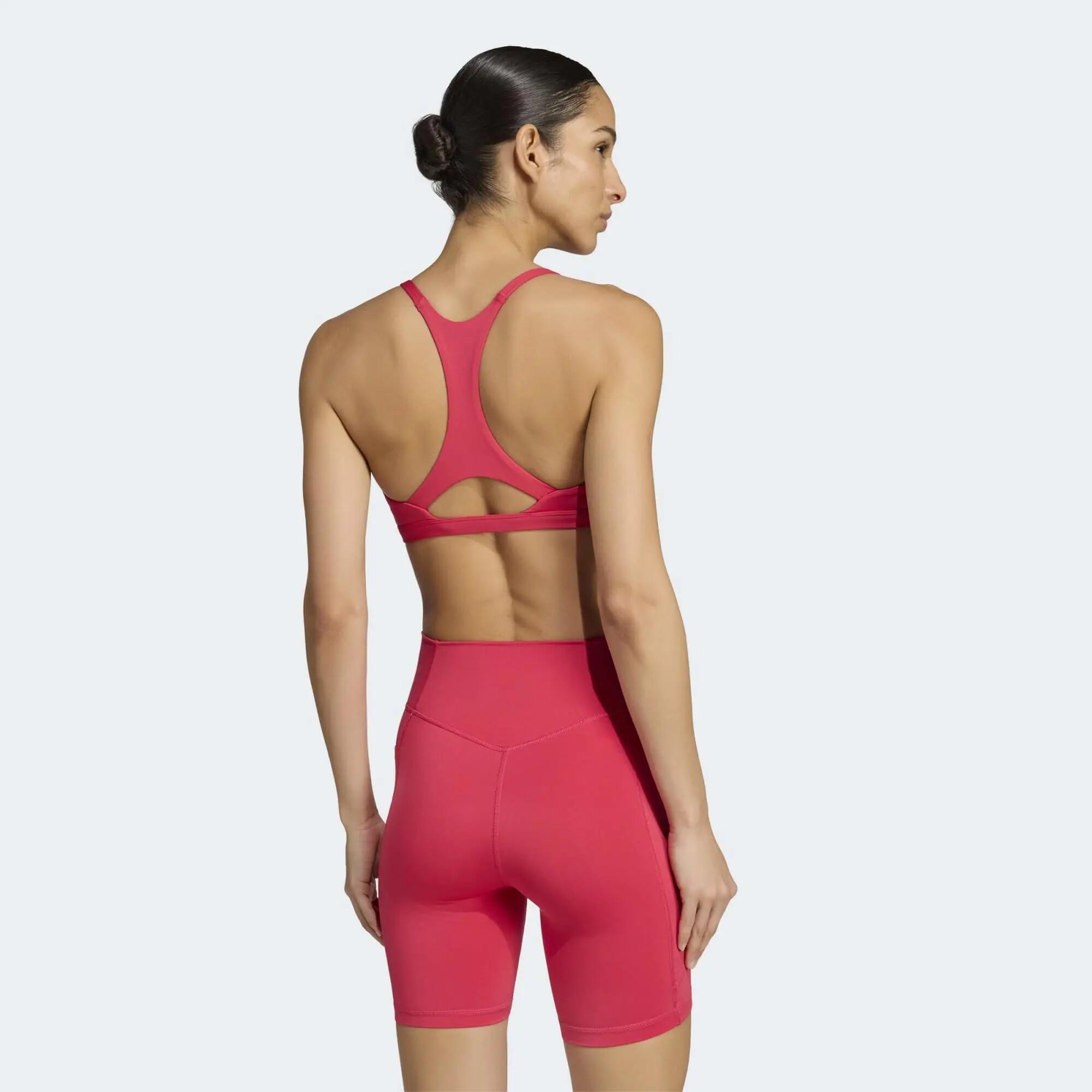 Top deportivo soporte ligero para Mujer Adidas Optime Essentials - Rosado 6/8