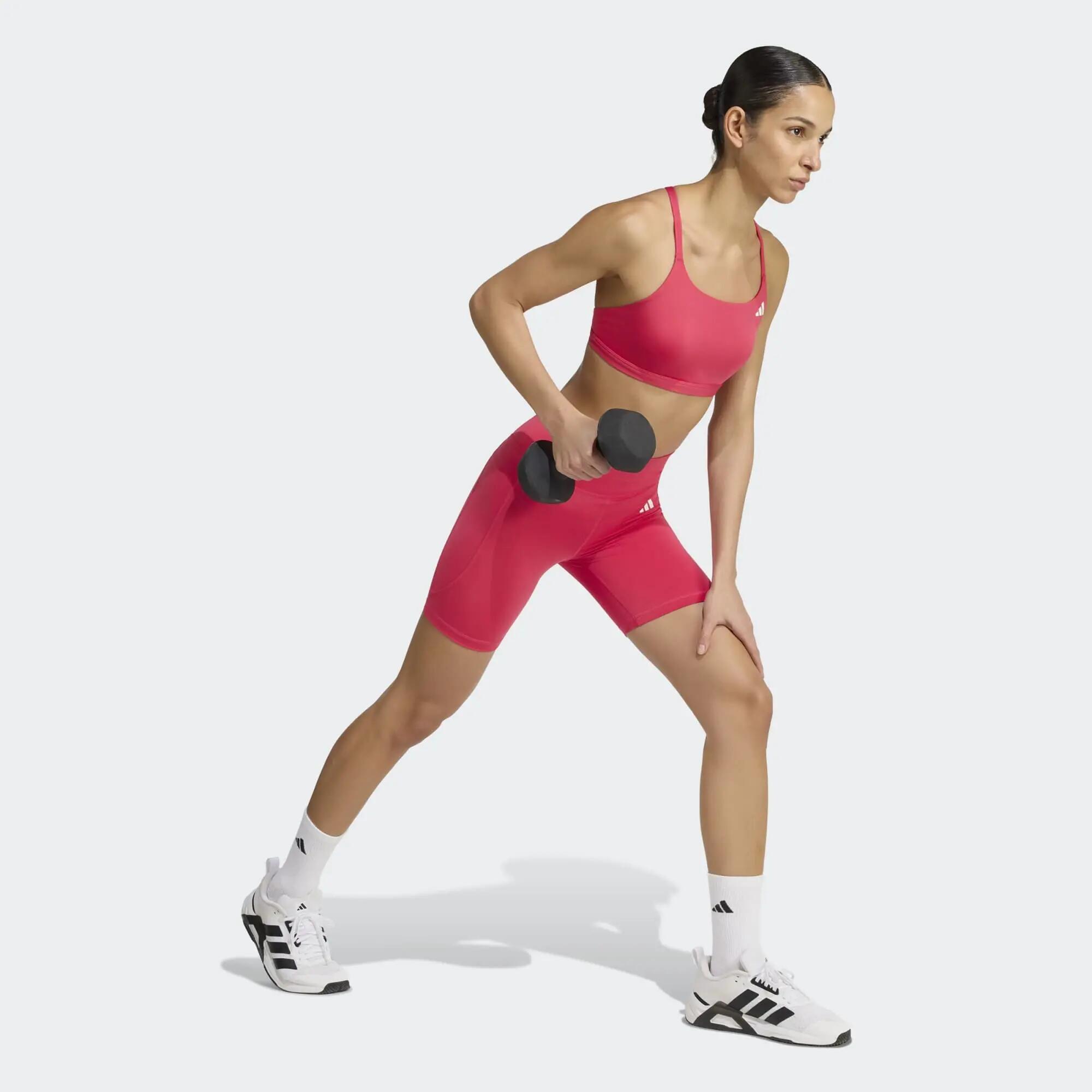 Top deportivo soporte ligero para Mujer Adidas Optime Essentials - Rosado 5/8