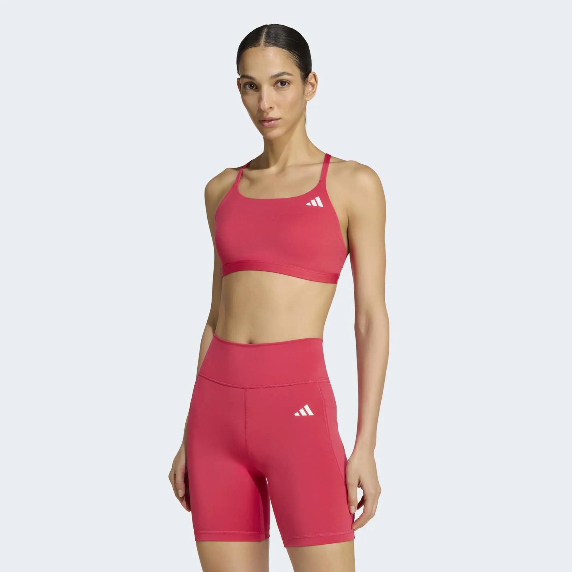 Top deportivo soporte ligero para Mujer Adidas Optime Essentials - Rosado 4/8