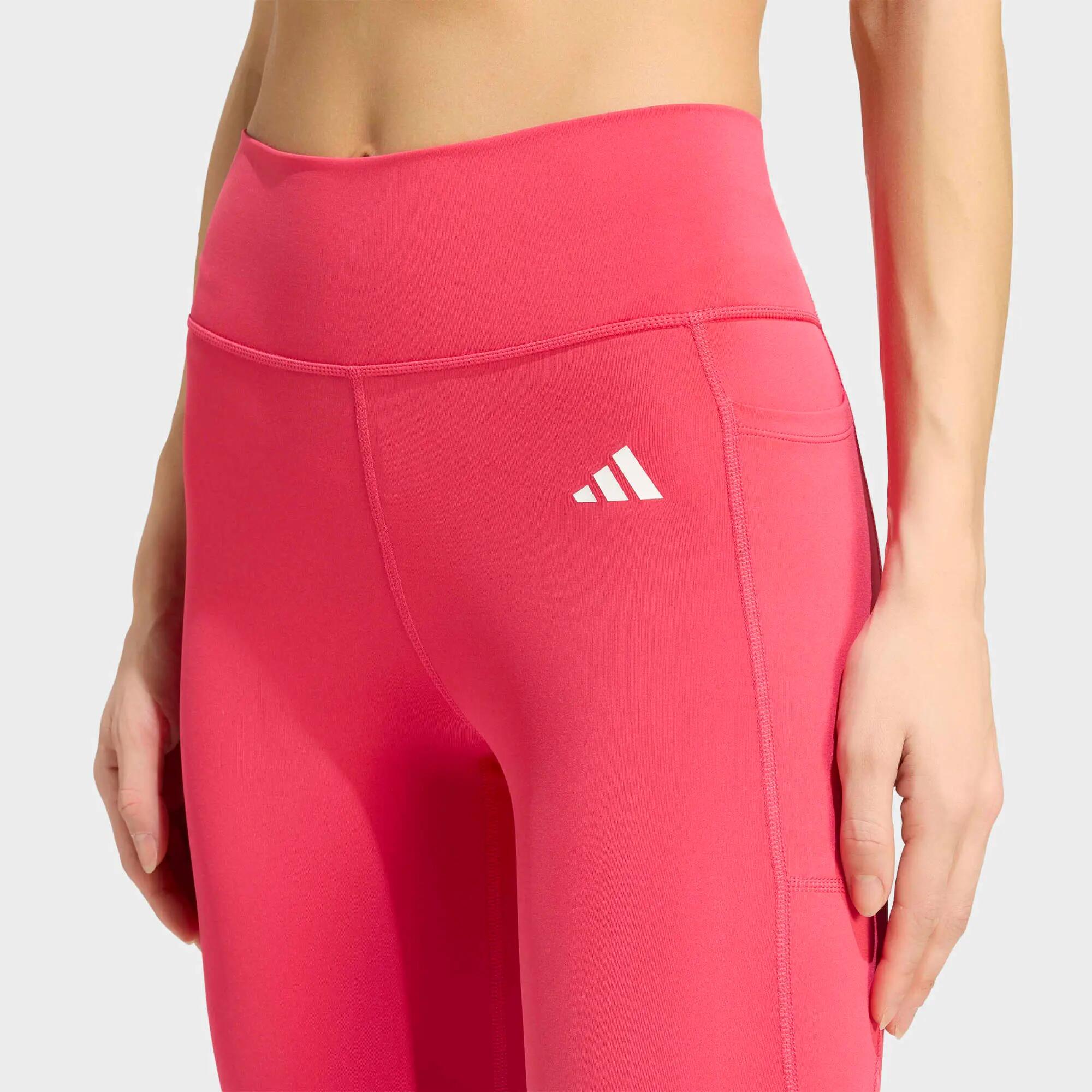 Leggings cintura alta para Mujer Adidas Optime Essentials - Rosado 5/7