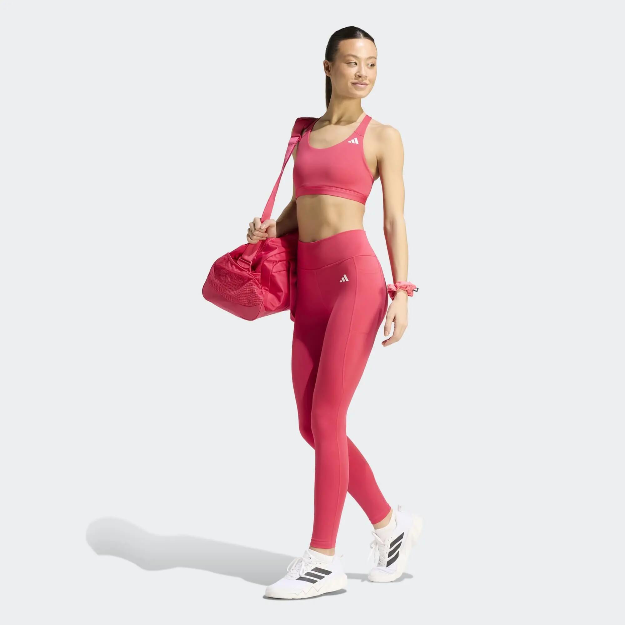 Leggings cintura alta para Mujer Adidas Optime Essentials - Rosado 4/7