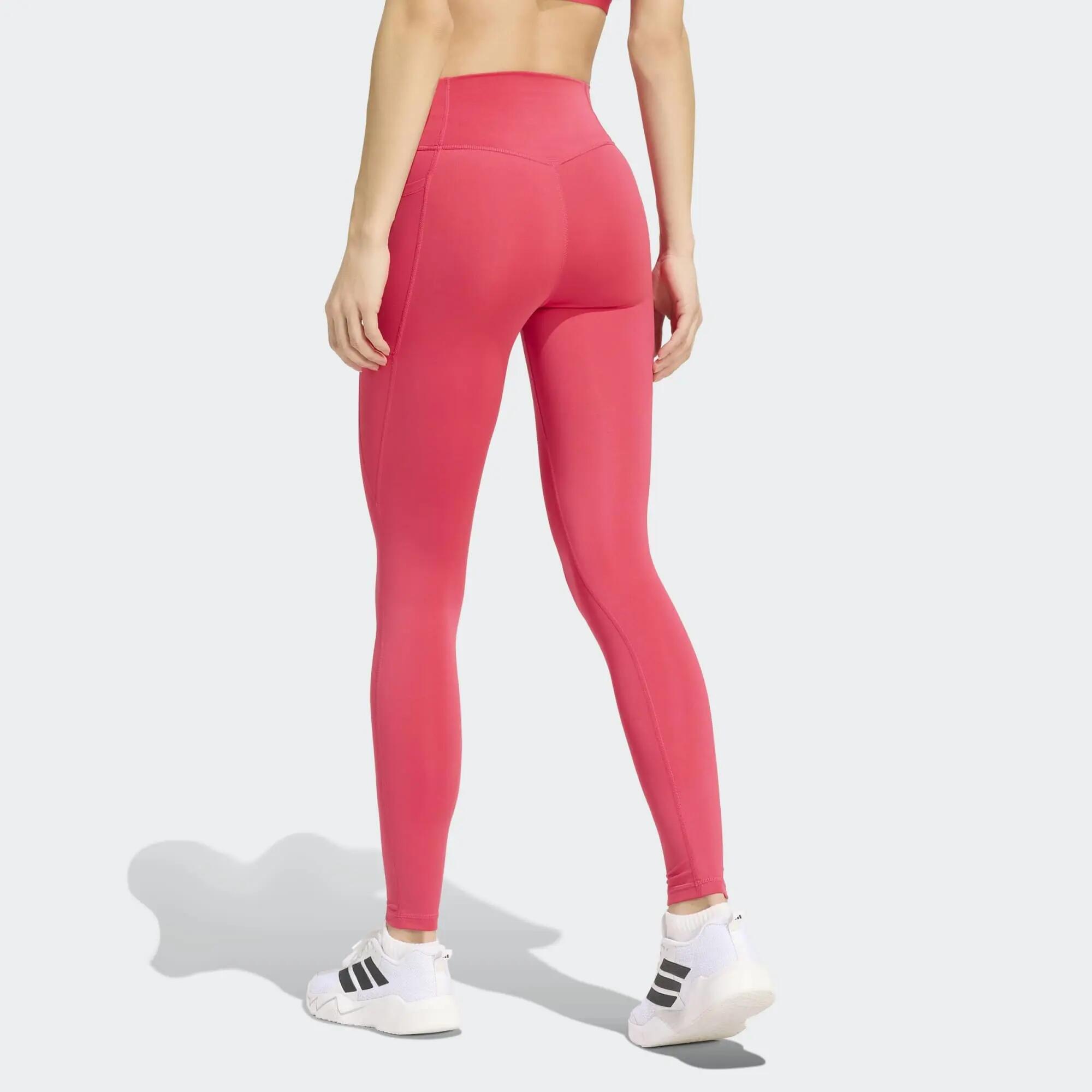 Leggings cintura alta para Mujer Adidas Optime Essentials - Rosado 2/7