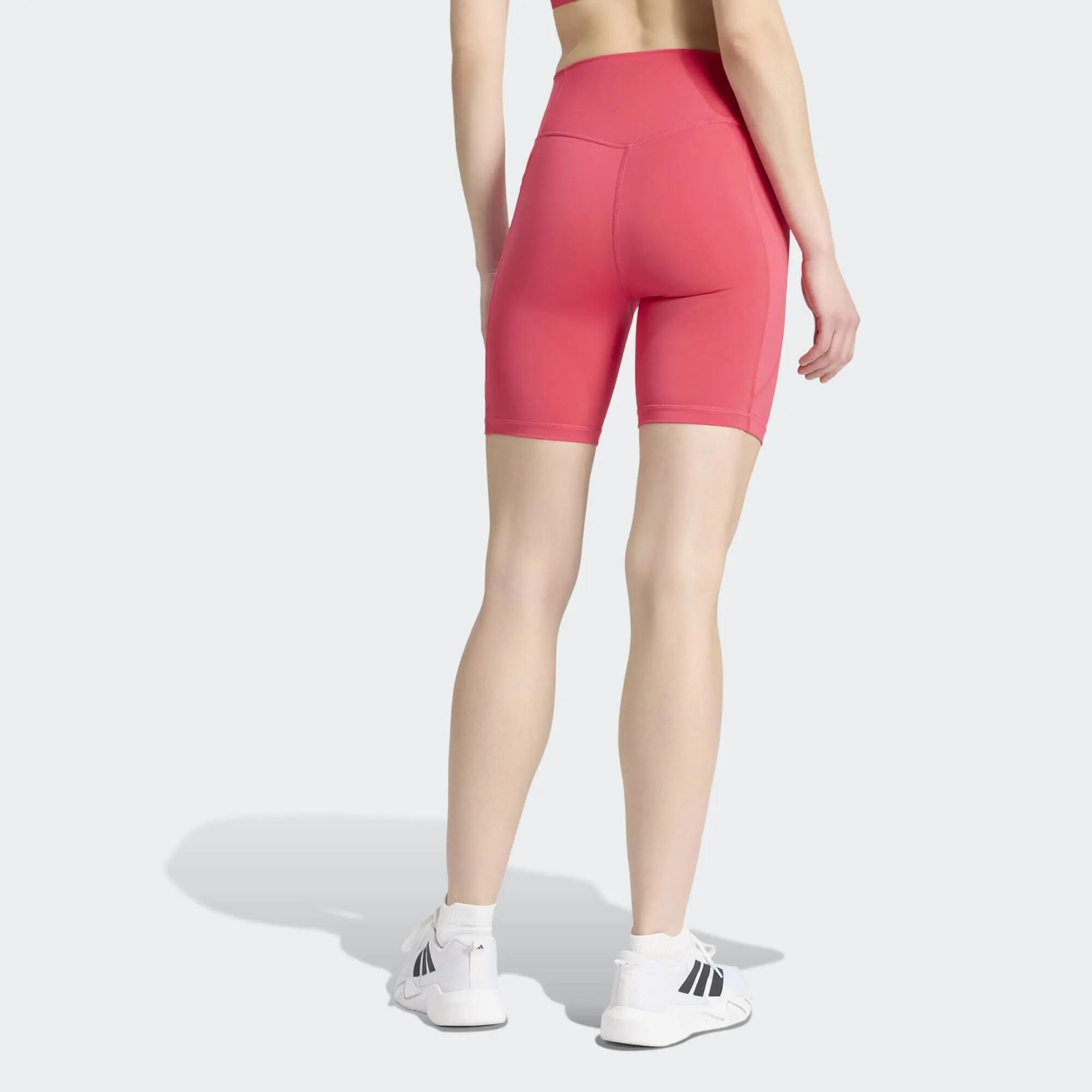 Leggings cortos con bolsillo para Mujer Adidas Optime Essentials - Rosado 3/6