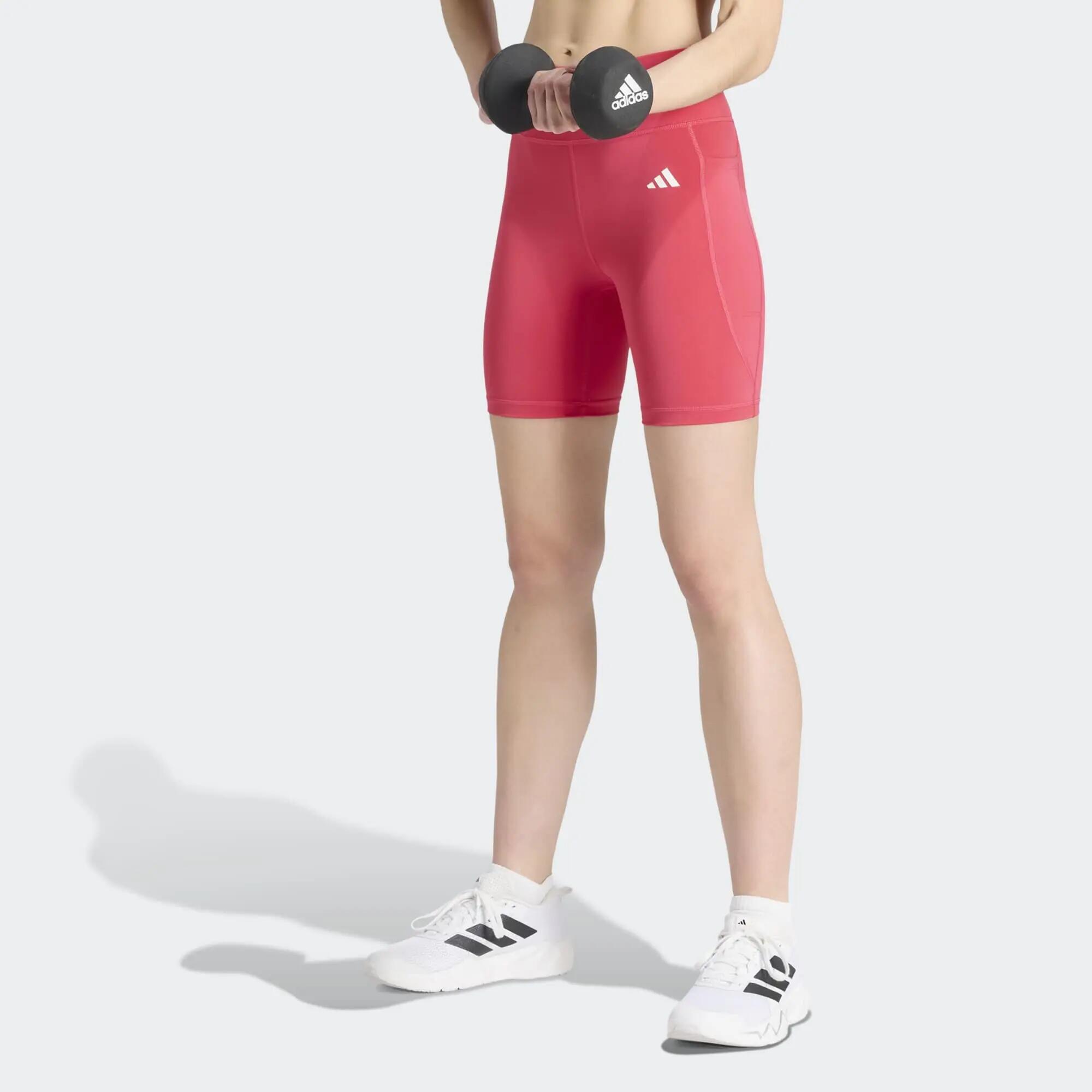 Leggings cortos con bolsillo para Mujer Adidas Optime Essentials - Rosado 2/6