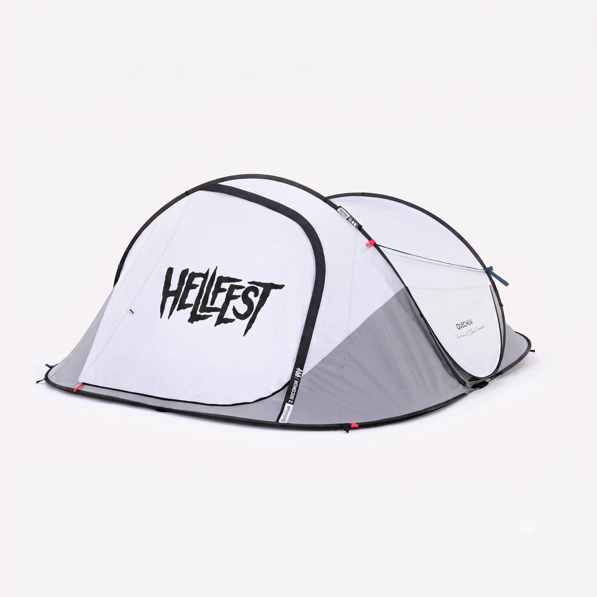 Tente de camping instantanée 3 places, 2 Seconds Fresh & Black HellFest