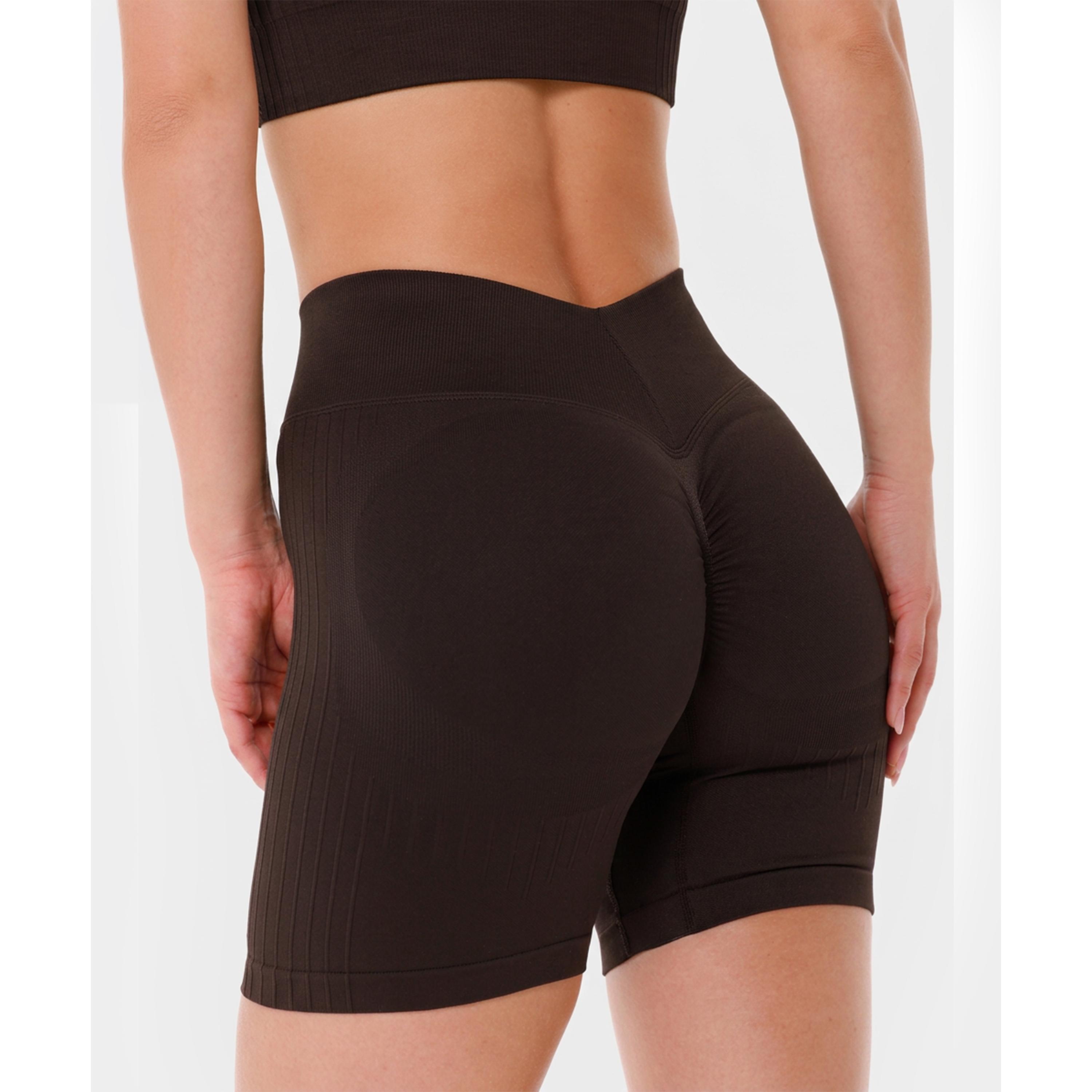 Szorty bezszwowe push-up Carpatree Élite brązowe 6/7