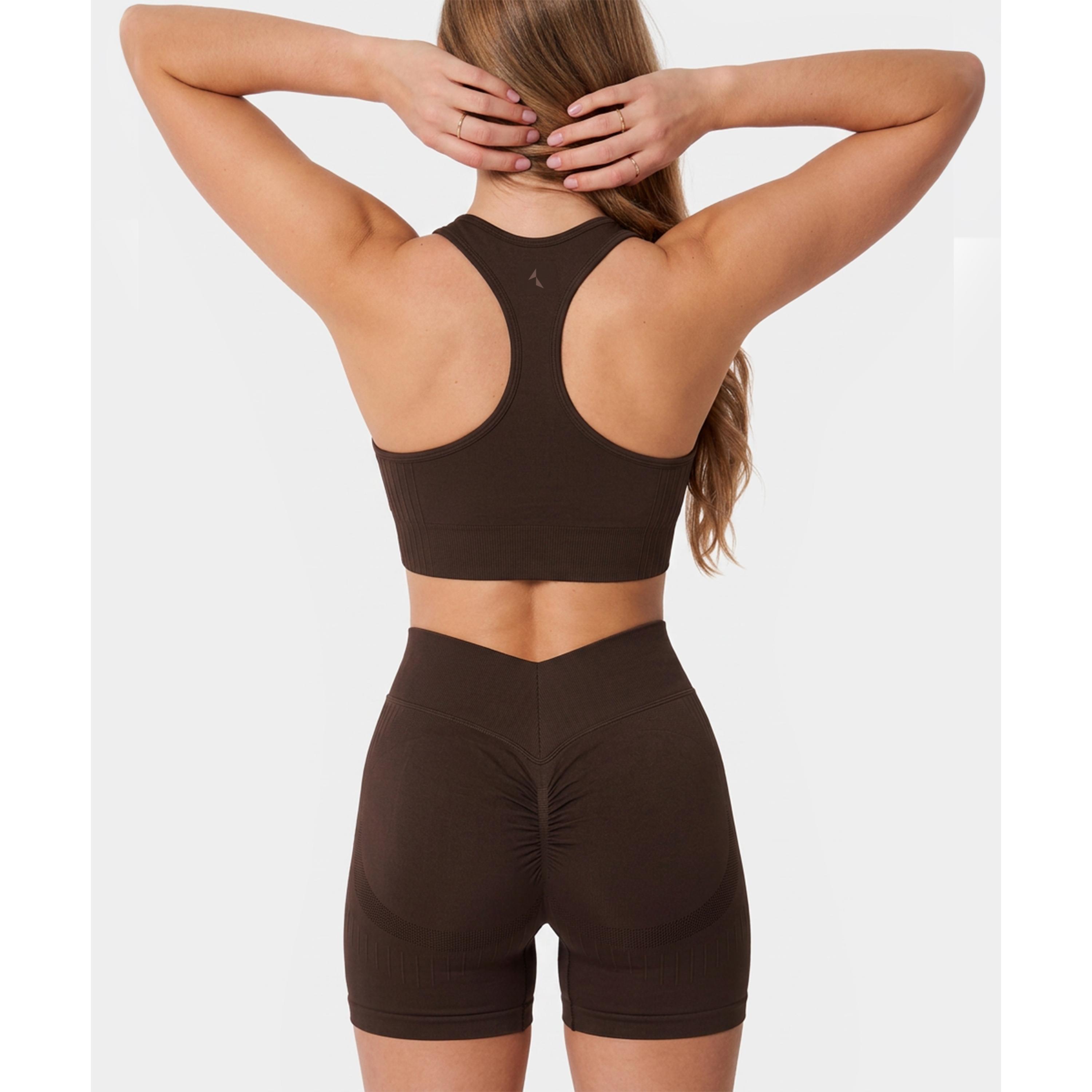 Szorty bezszwowe push-up Carpatree Élite brązowe 3/7