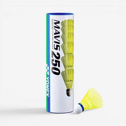 Volants Nylon x6 Yonex Mavis 250 jaunes.