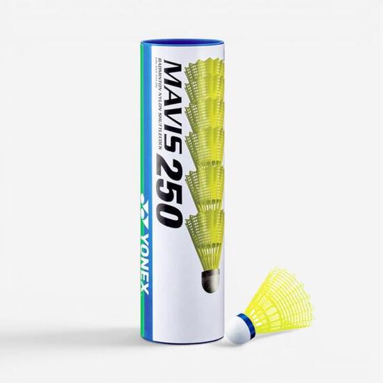 Volants Nylon x6 Yonex Mavis 250 jaunes.