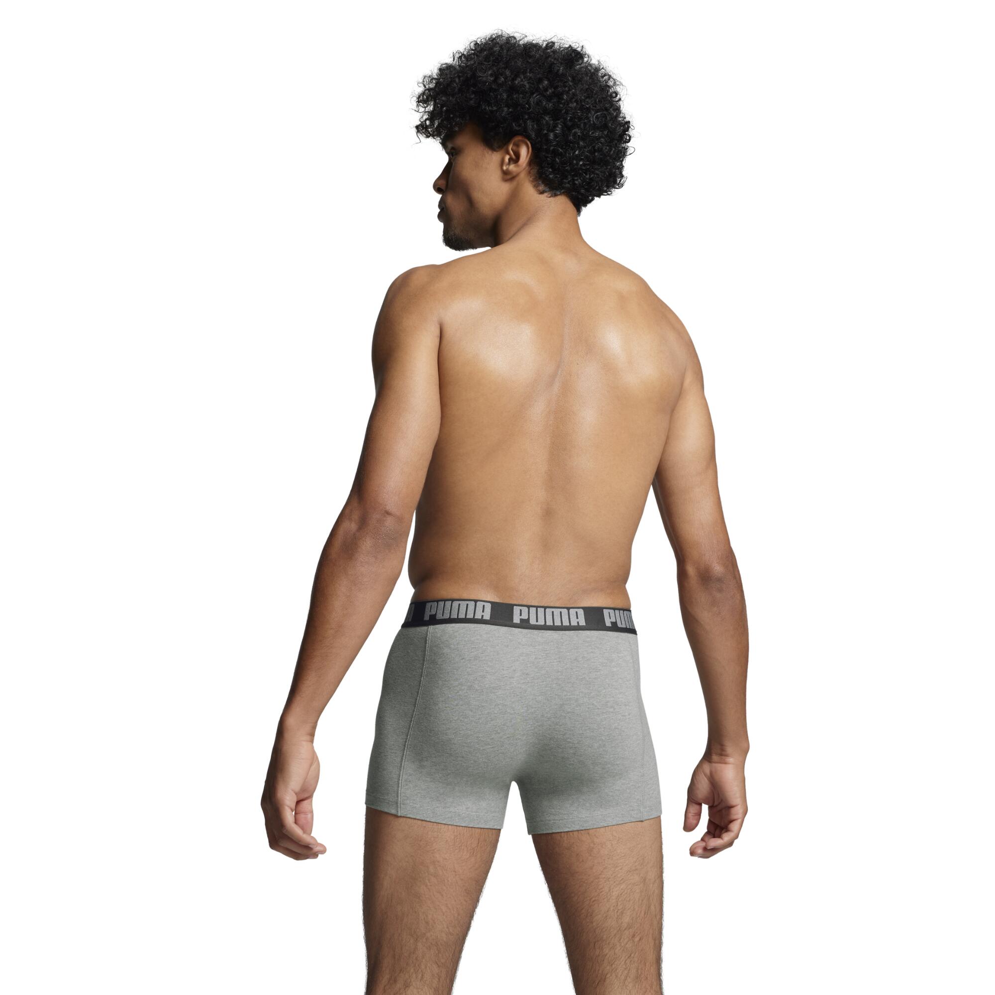 LOT DE 2 BOXERS SPORT PUMA NOIR ET GRIS EN COTON RESPIRANT 4/5