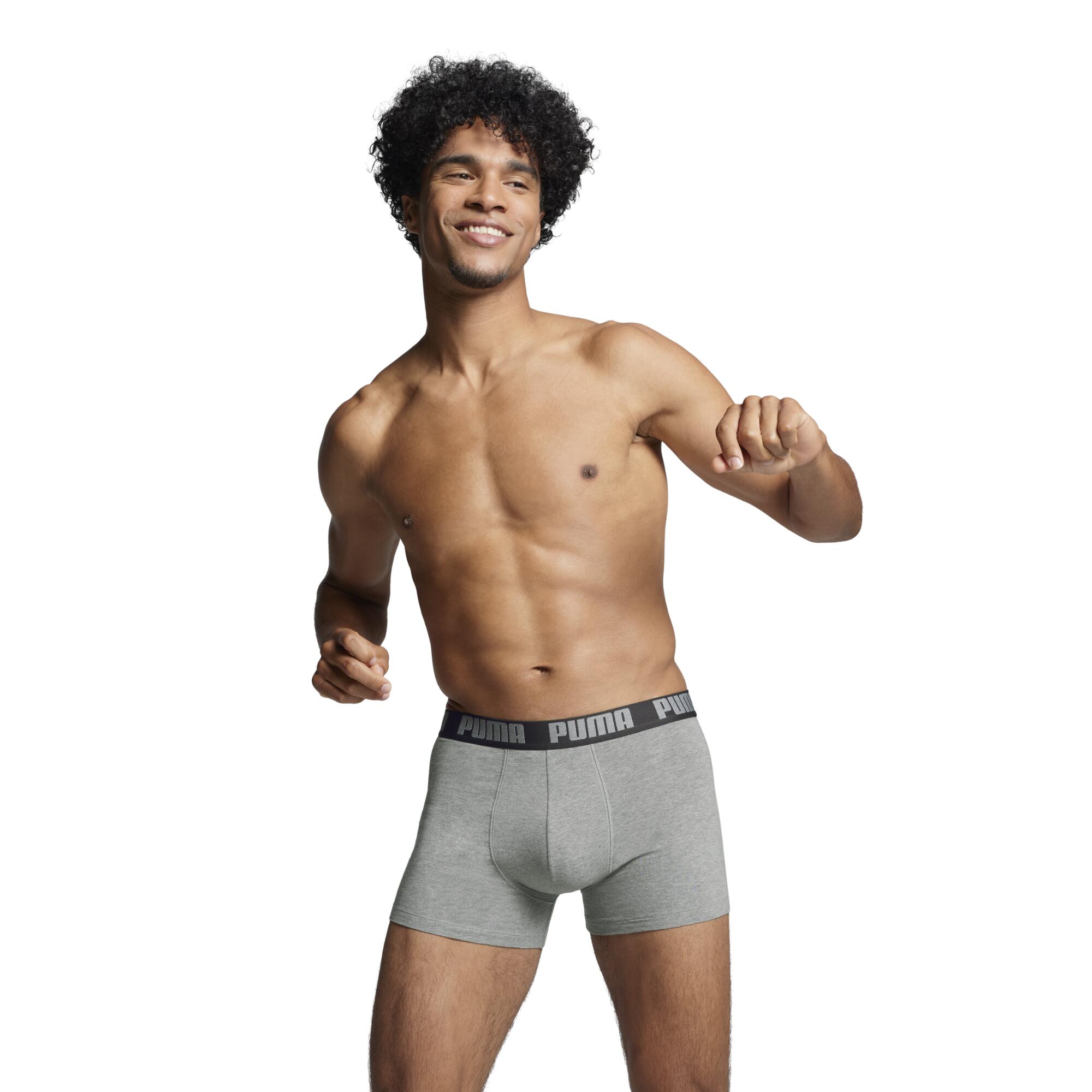 LOT DE 2 BOXERS SPORT PUMA NOIR ET GRIS EN COTON RESPIRANT 3/5