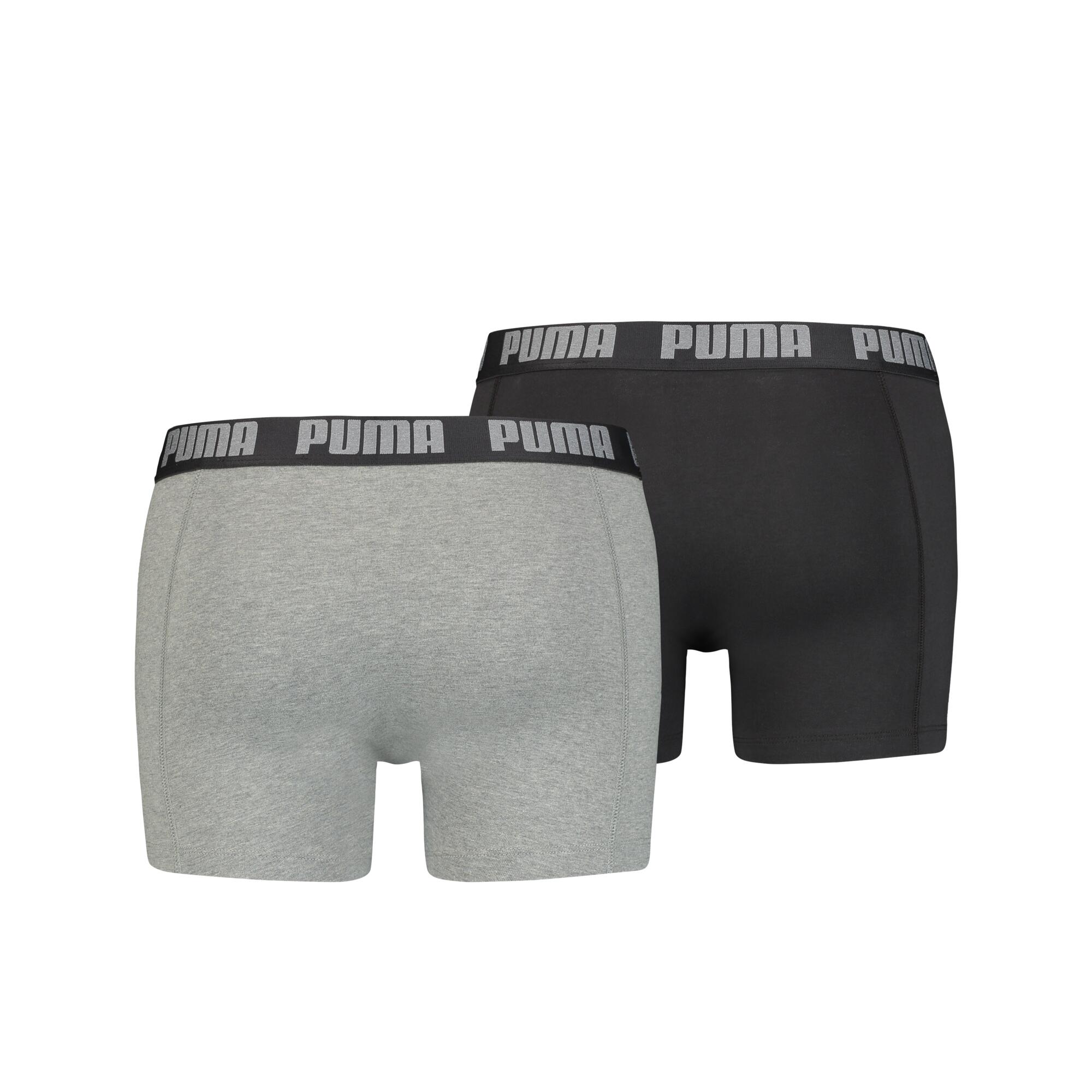 LOT DE 2 BOXERS SPORT PUMA NOIR ET GRIS EN COTON RESPIRANT 2/5