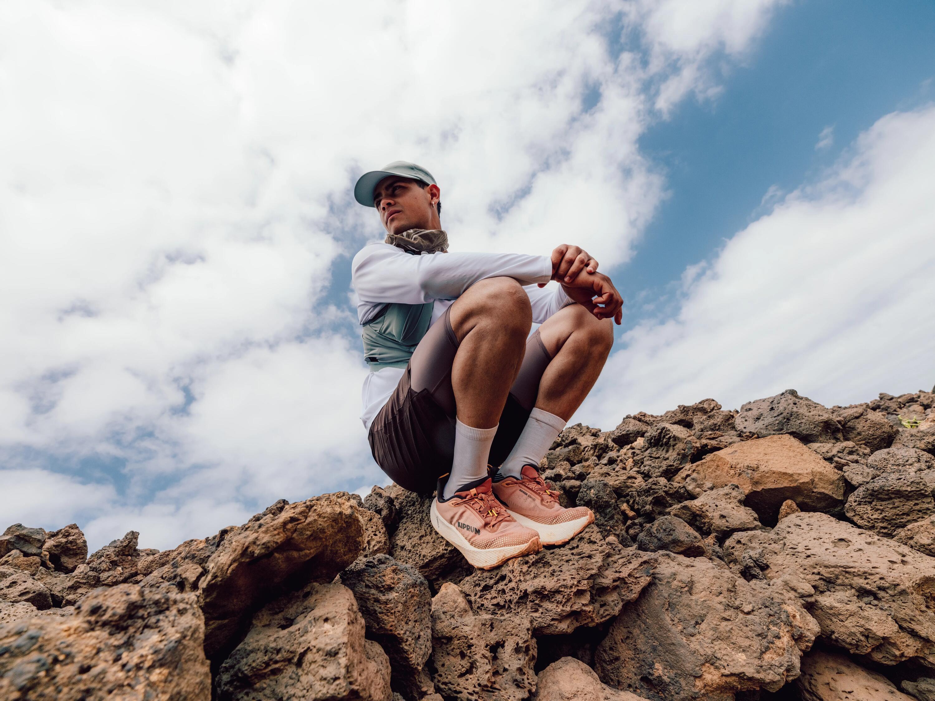Laufschuhe Straße Wege Herren - Kipride Gravel orange/schwarz 16/18