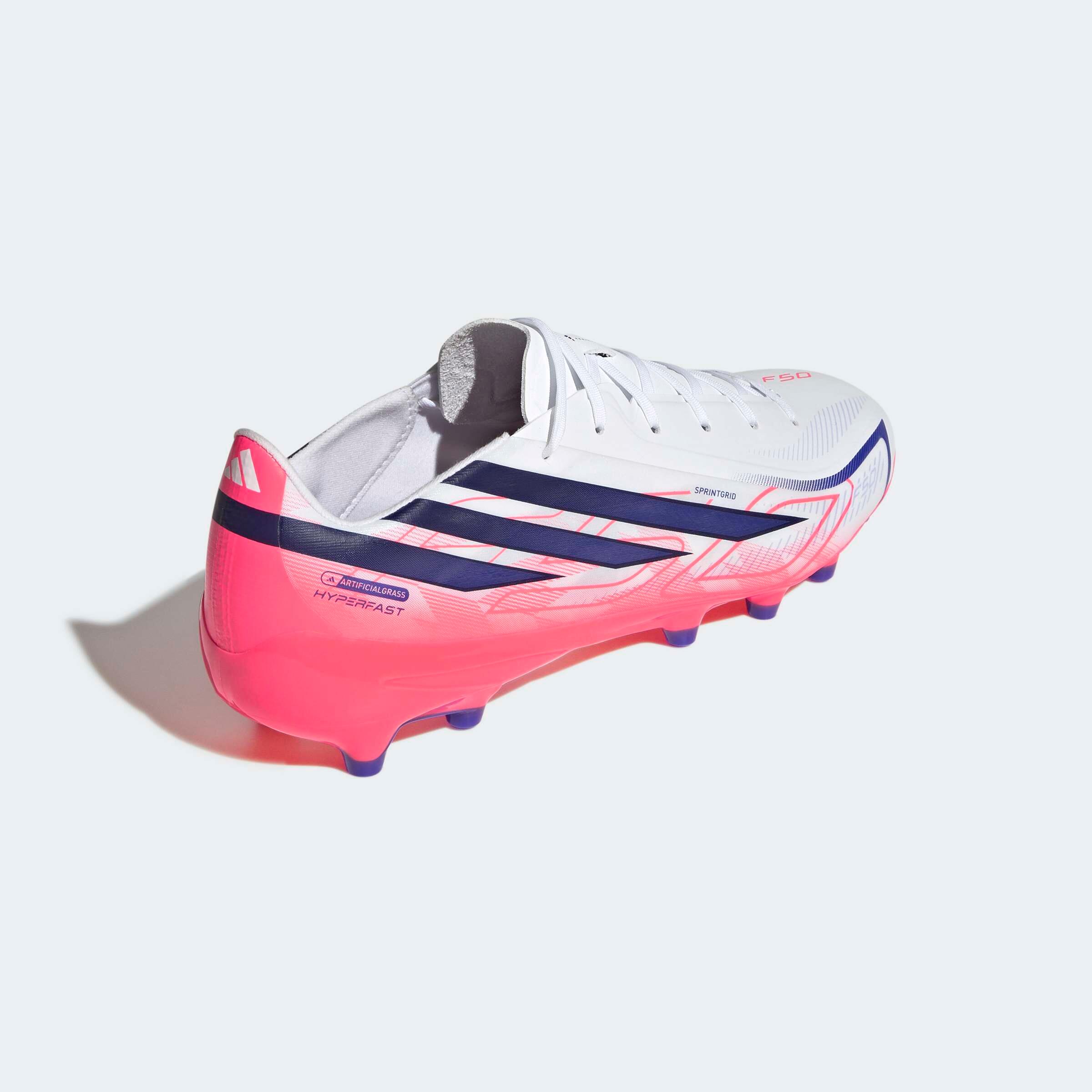 Chuteiras de Futebol Adulto F50 Hyperfast League AG Branco/Violeta 8/10