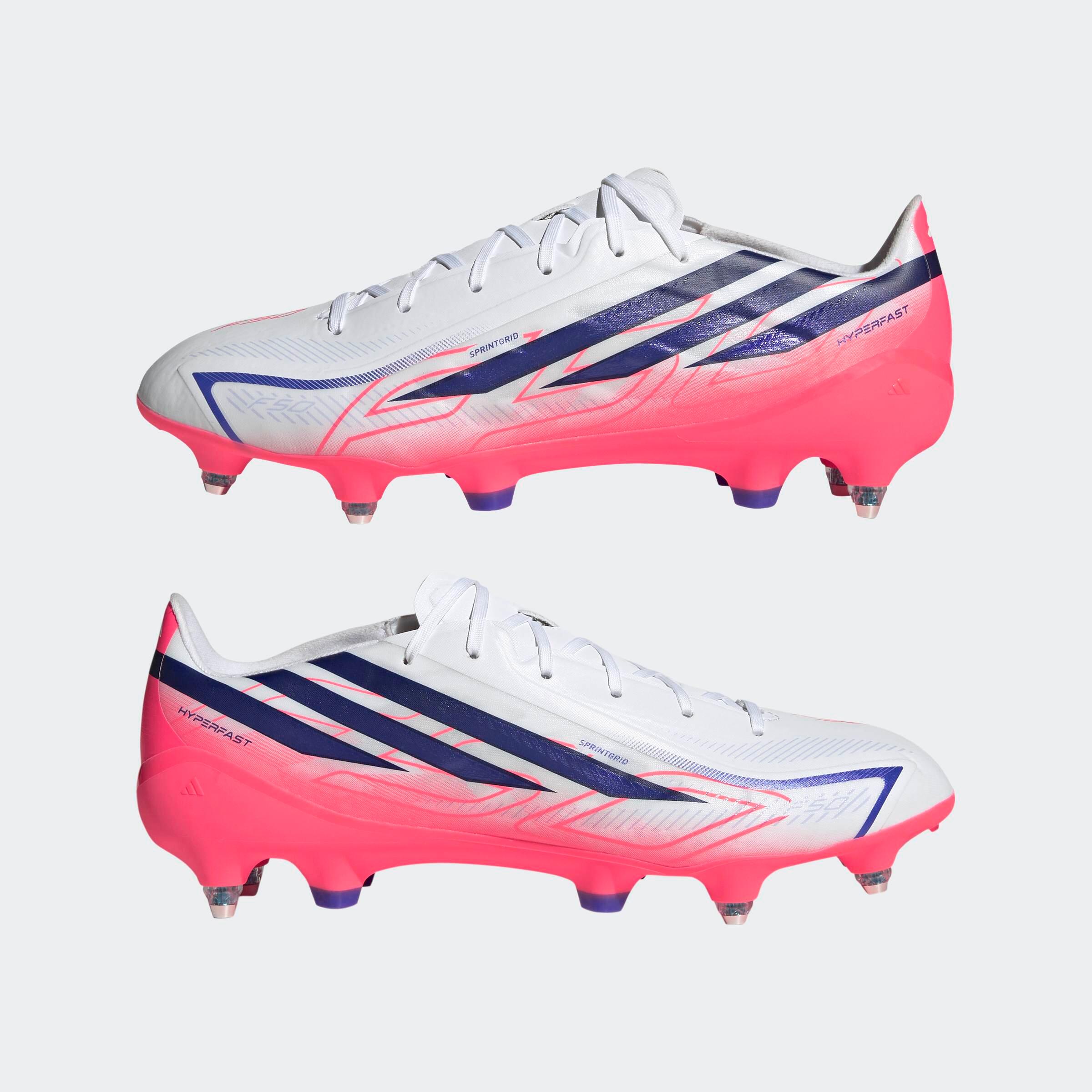 Chuteiras de Futebol Adulto F50 Hyperfast League SG Branco/Violeta 9/10