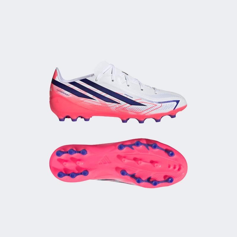 Adidași adidas F50 Hyperfast League AG alb-mov Copii