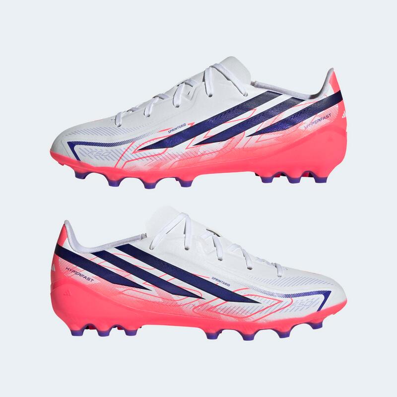 Adidași adidas F50 Hyperfast League AG alb-mov Copii