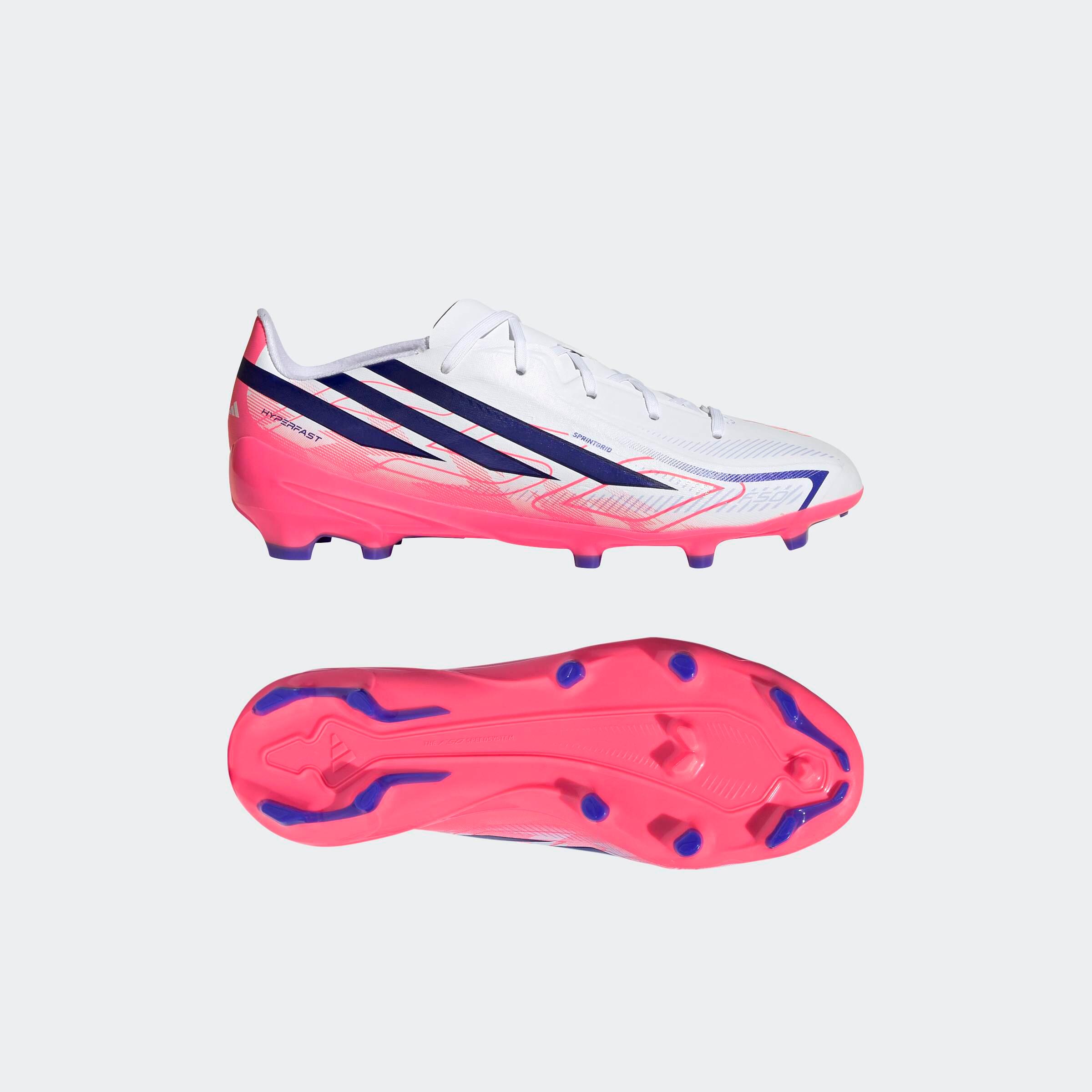 adidas F50 Hyperfast League FG/MG chaussure Enfant Blanc/Violet 3/9