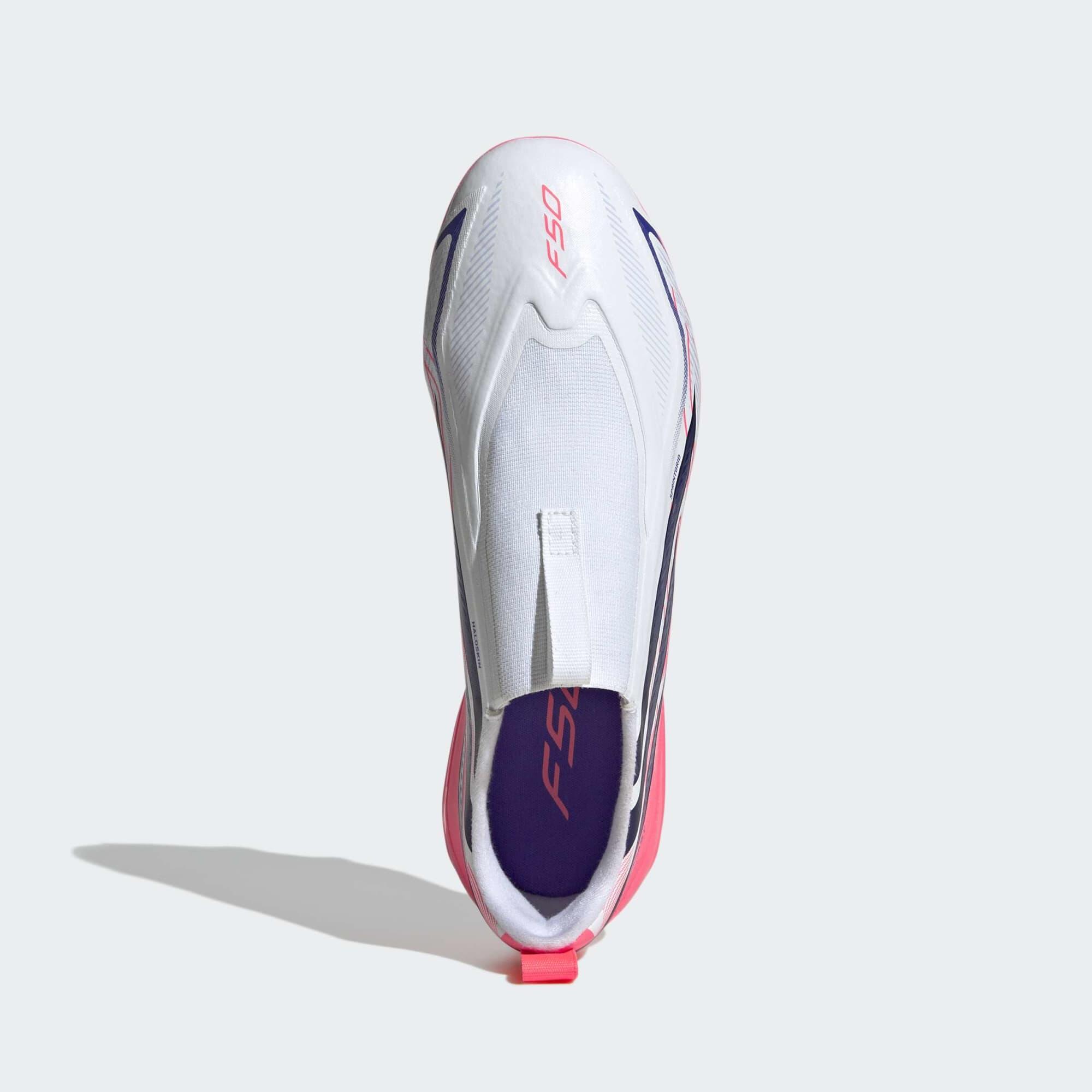 adidas F50 Hyperfast League sans lacets FG/MG chaussure Enfant Blanc/Violet 7/9