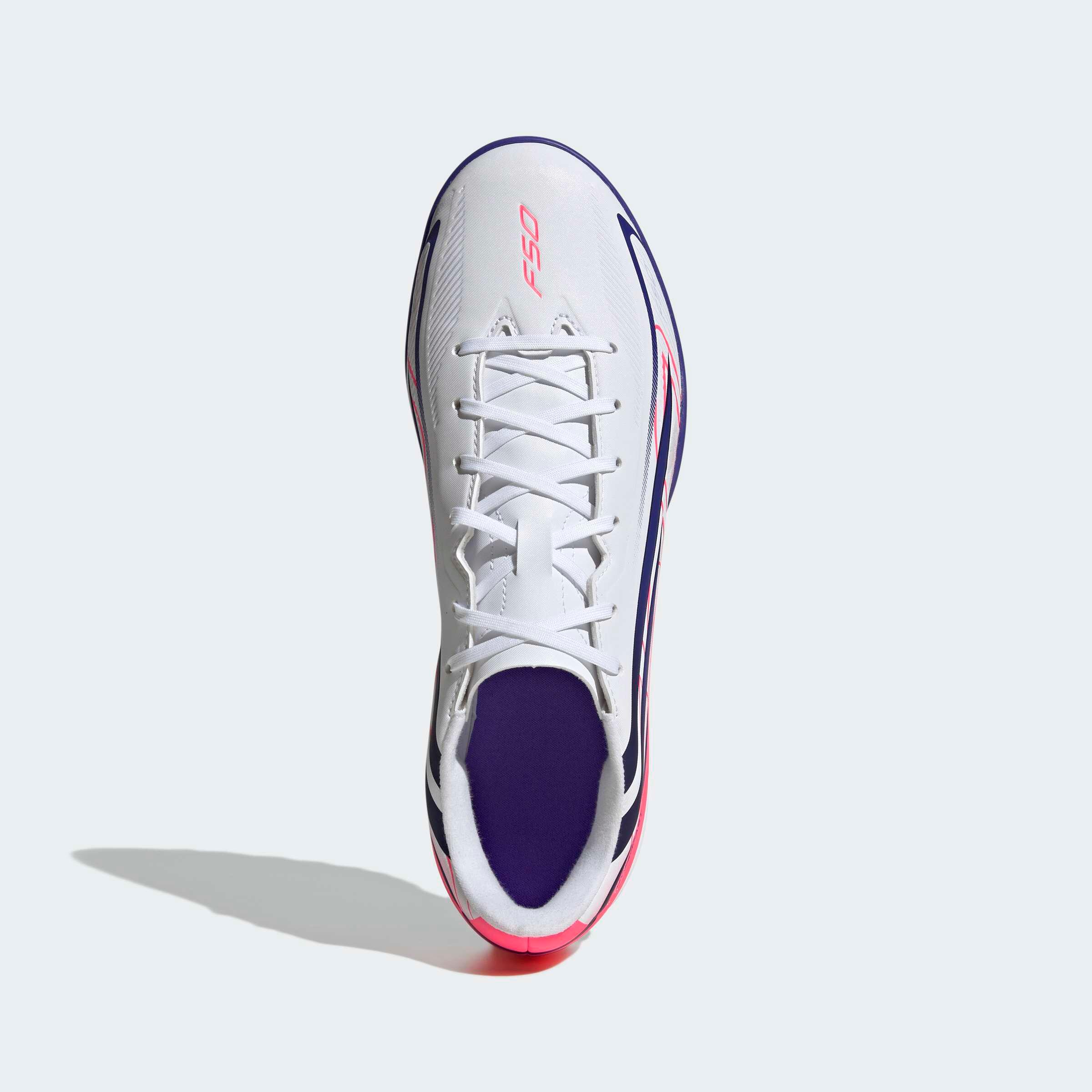 Chaussures de football adidas F50 Club gazon pour adulte, Blanc 5/8