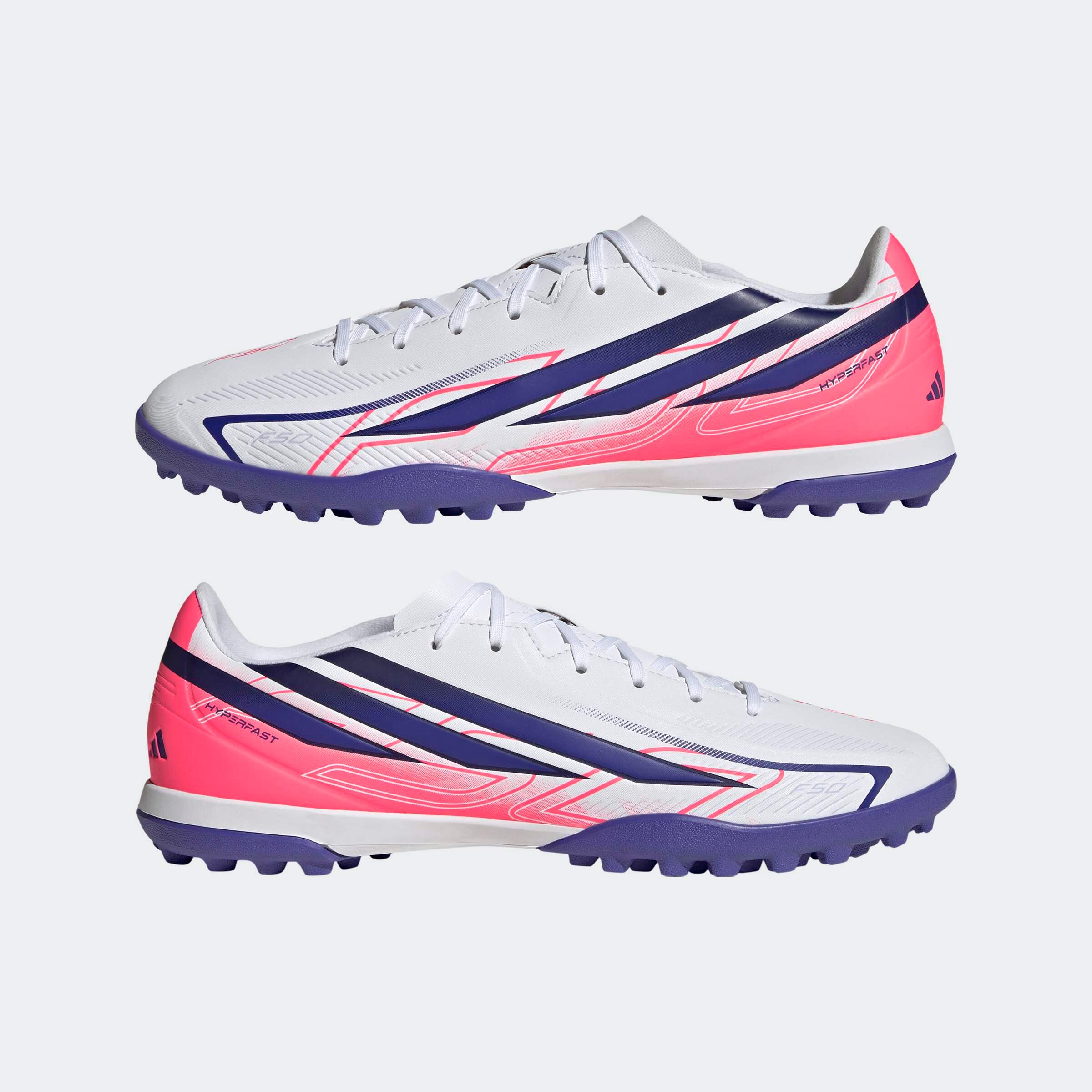 Chaussures de football adidas F50 Club gazon pour adulte, Blanc 7/8