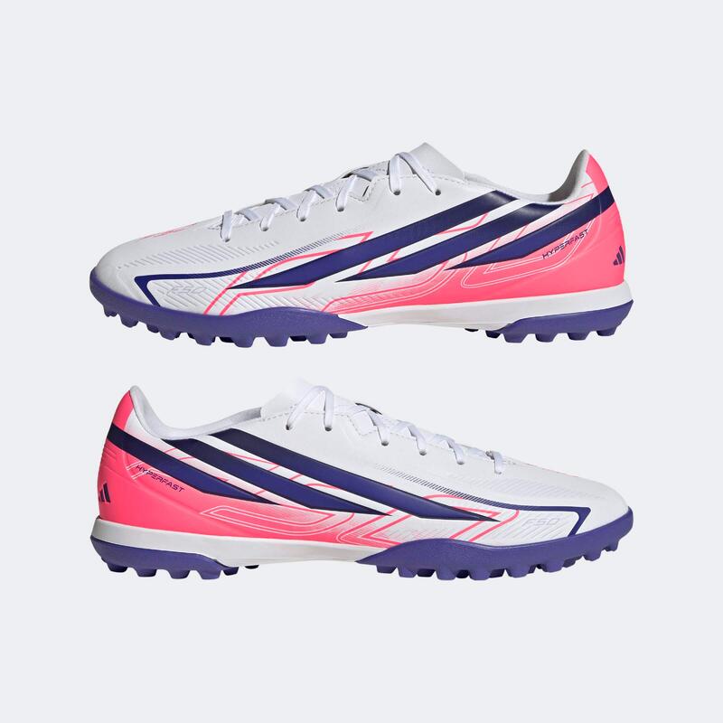 Ghete de fotbal adidas F50 Club gazon pentru adulți, Alb