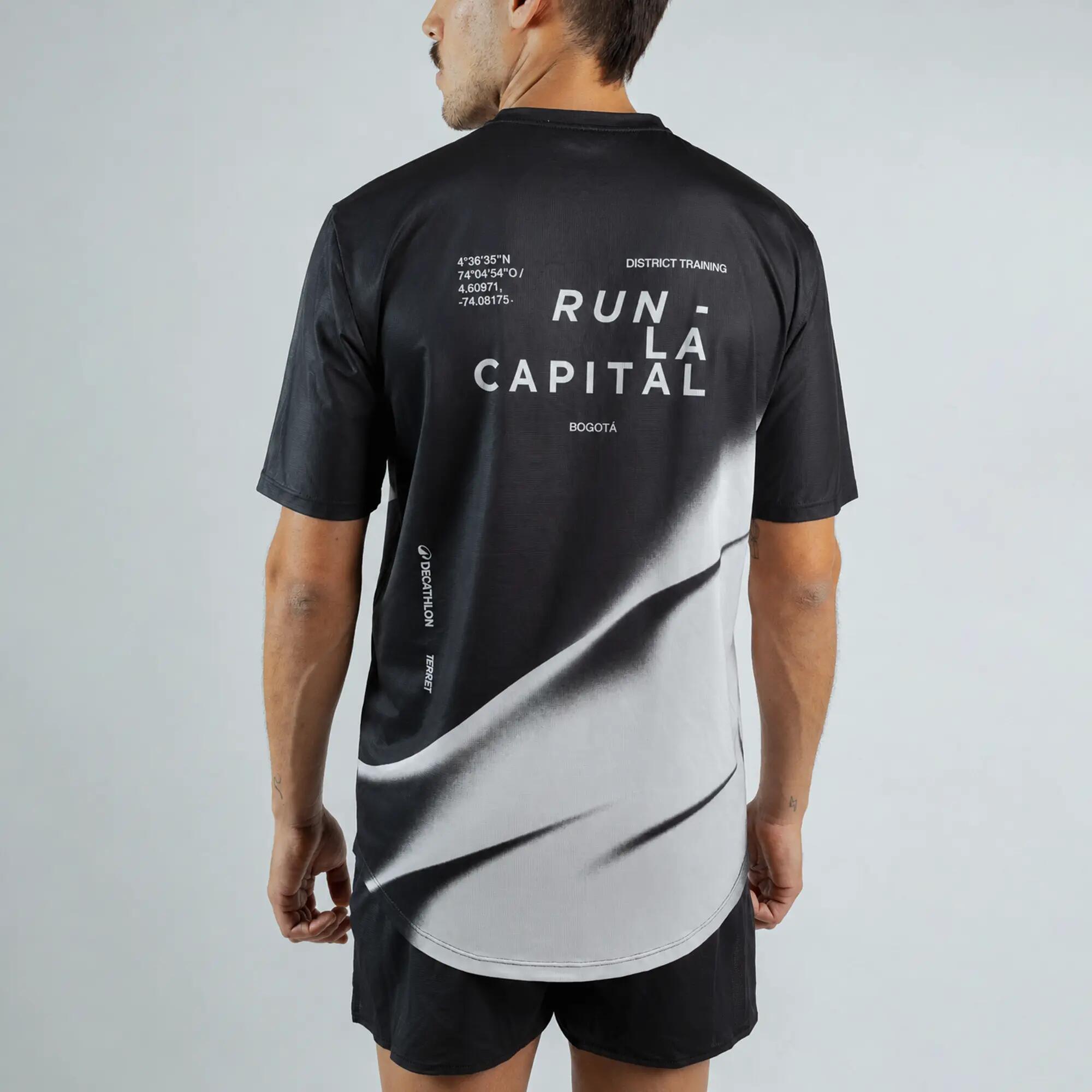 Camiseta de running ligera para Hombre Terret la capital - Negro 3/4
