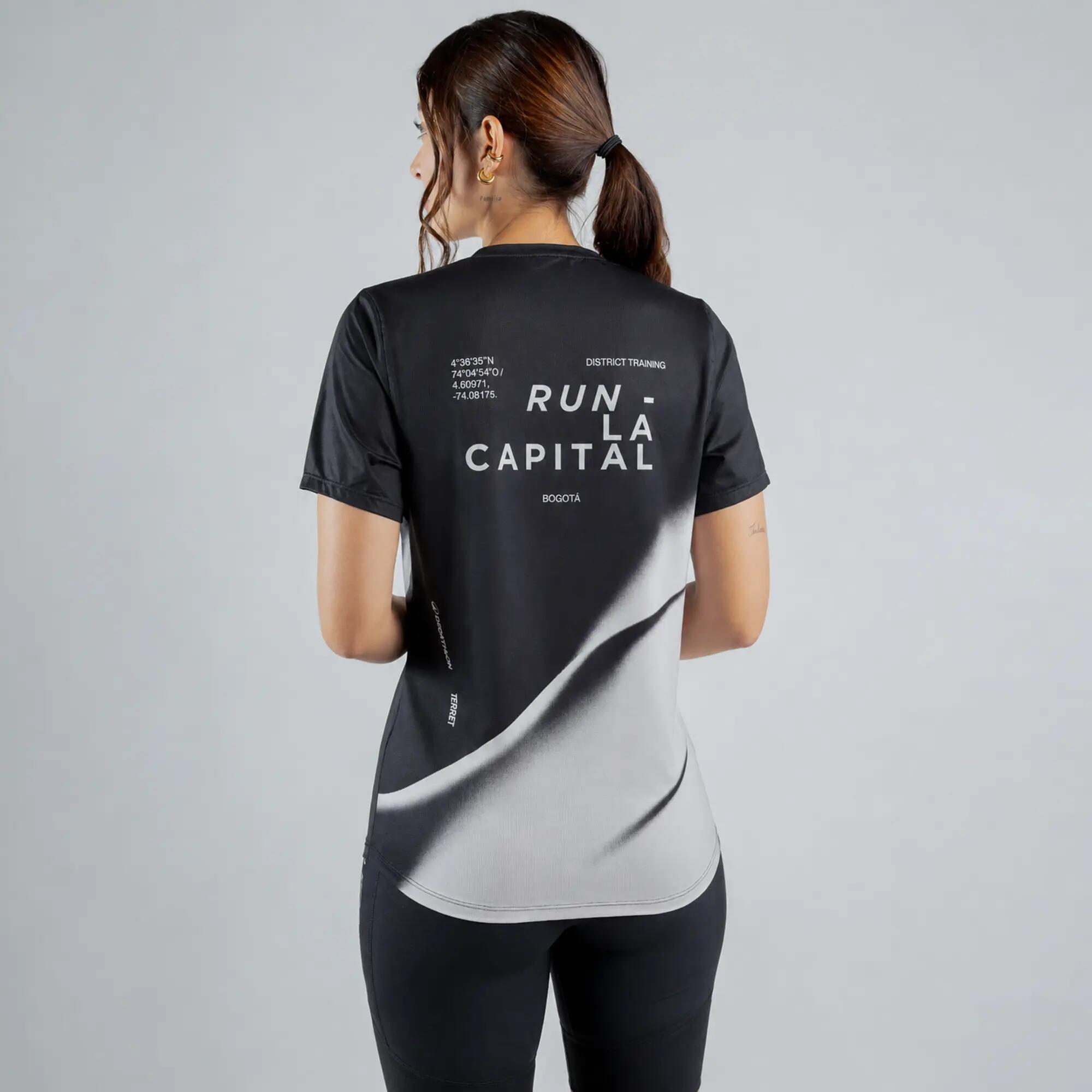 Camiseta de running ligera para Mujer Terret La Capital - Negro 2/4