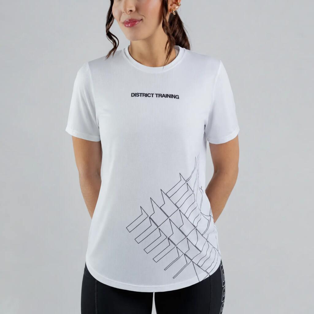Camiseta de running ultraligera para mujer Terret Distrit Training, blanco