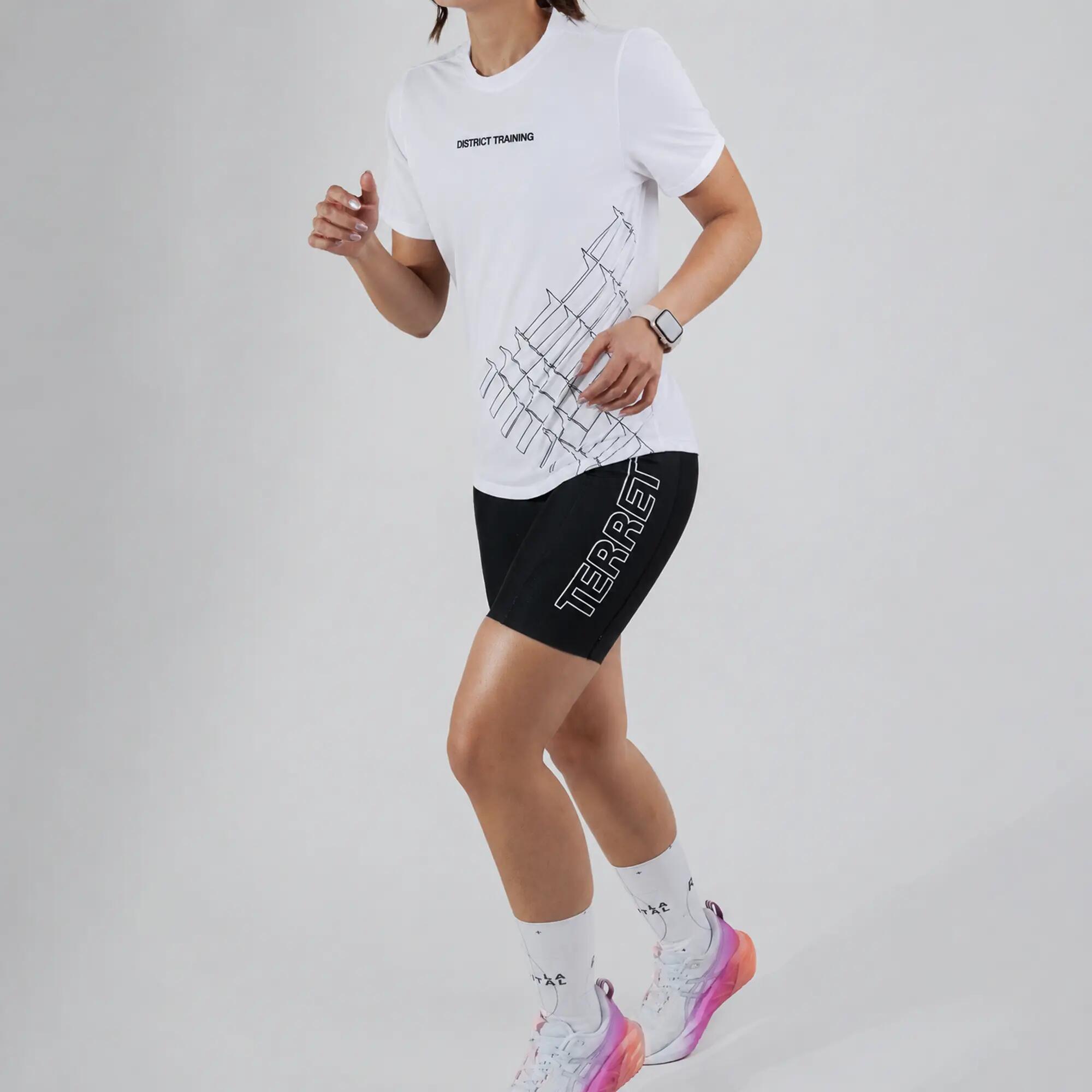 Camiseta de running ultraligera para mujer Terret Distrit Training, blanco 5/6