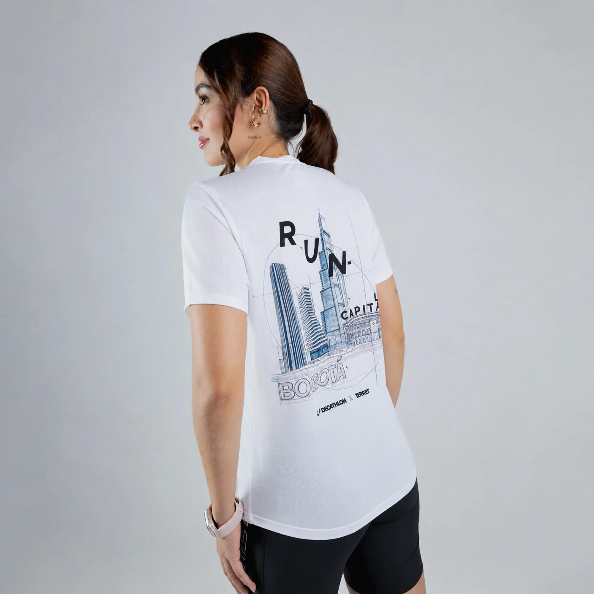 Camiseta de running ultraligera para mujer Terret Distrit Training, blanco 2/6