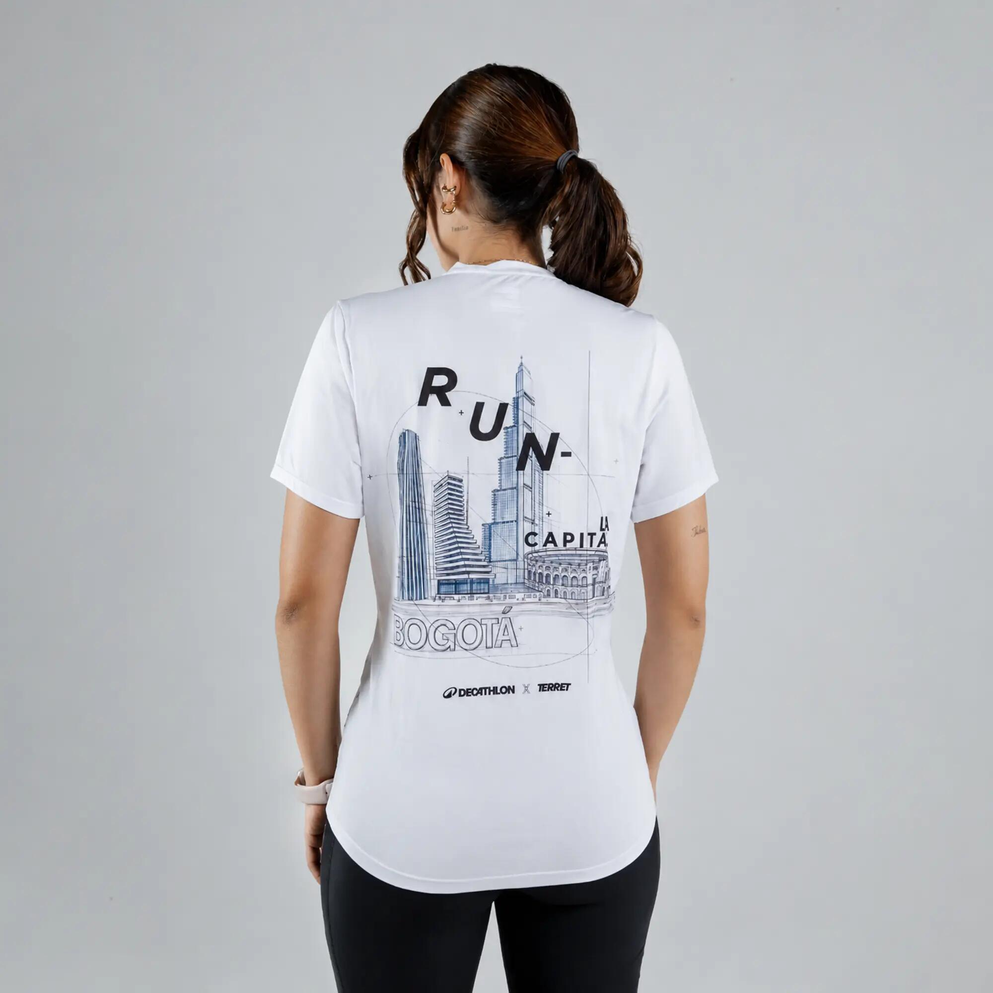 Camiseta de running ultraligera para mujer Terret Distrit Training, blanco 3/6