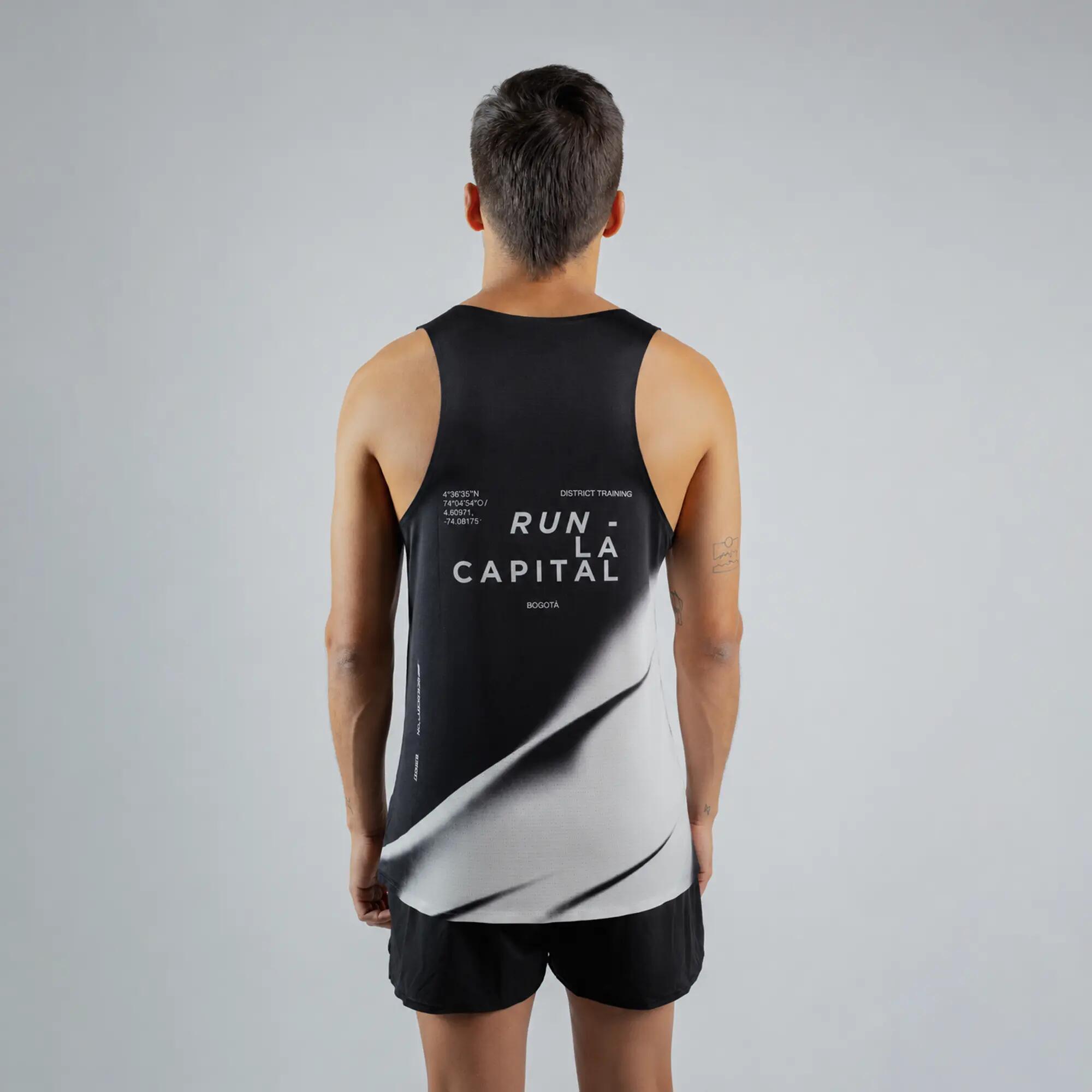 Camiseta de running sin costuras para Hombre Terret Run la capital - Negro 2/5