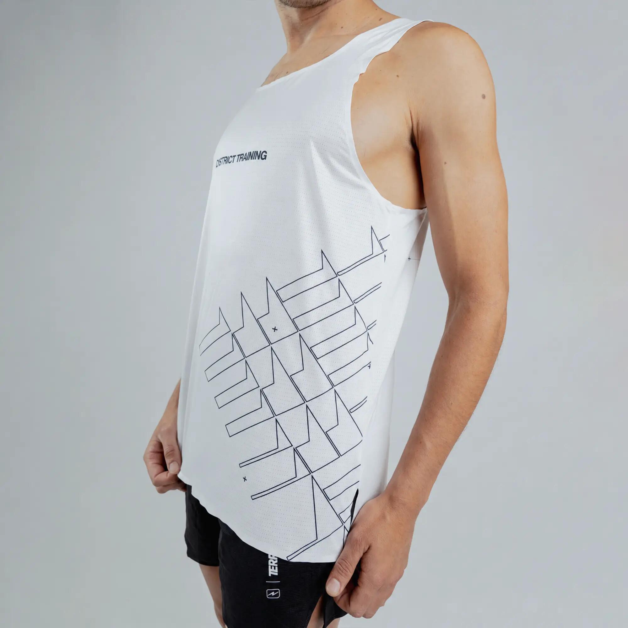 Camiseta de running sin costuras para Hombre Terret Run la capital - Blanco 2/4
