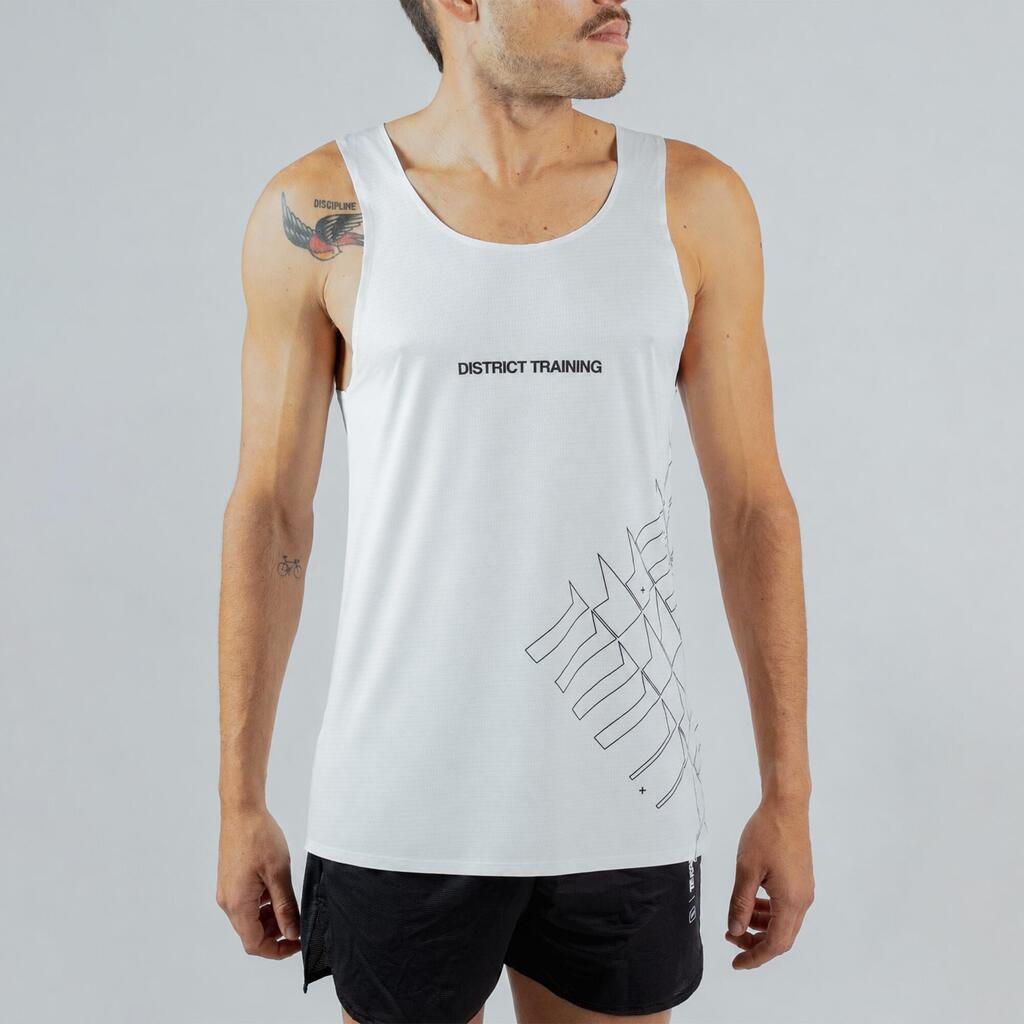 Camiseta de running sin mangas ni costuras hombre Terret Run La Capital, blanco 