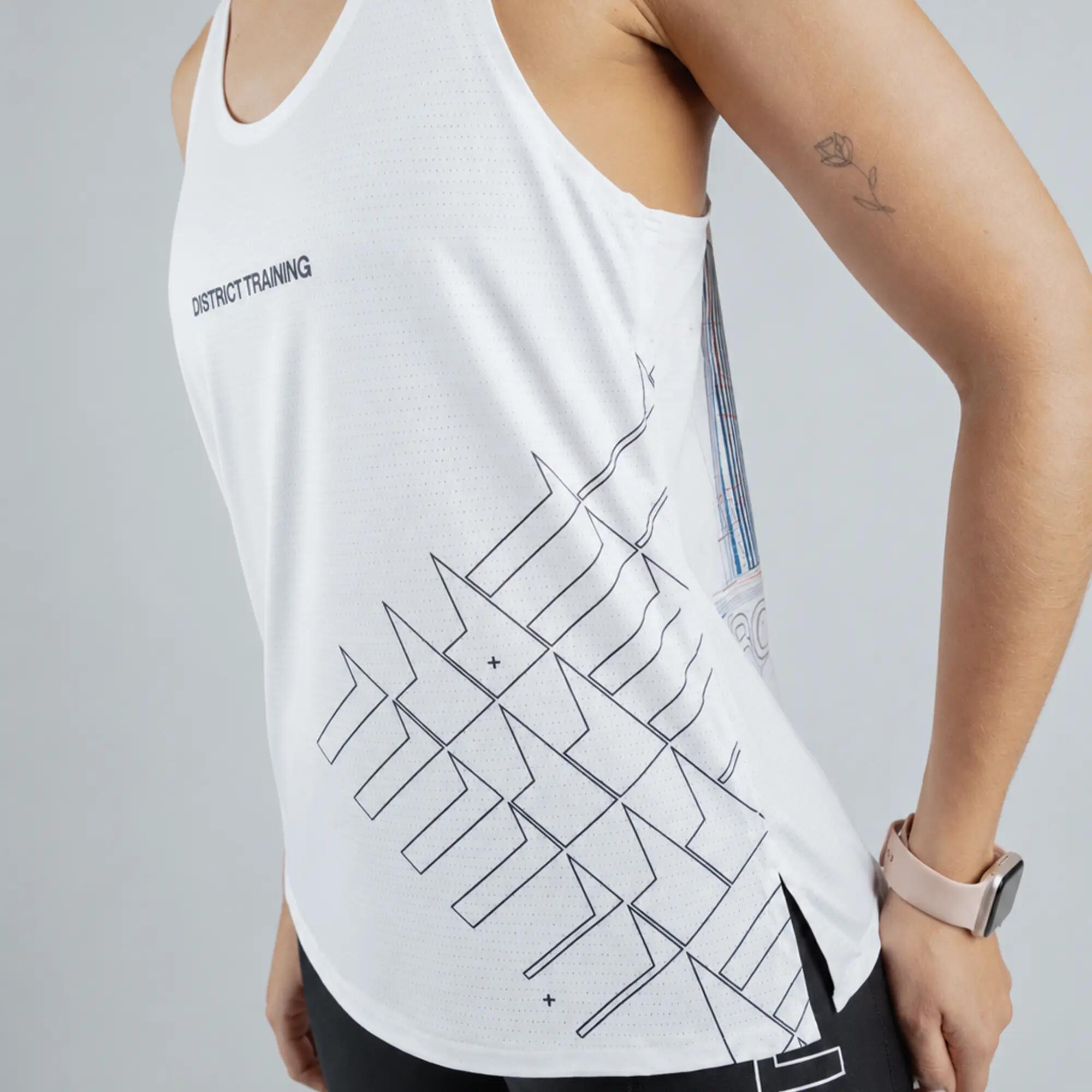 Camiseta de running sin costuras para Mujer Terret Run La Capital - Blanco 3/3