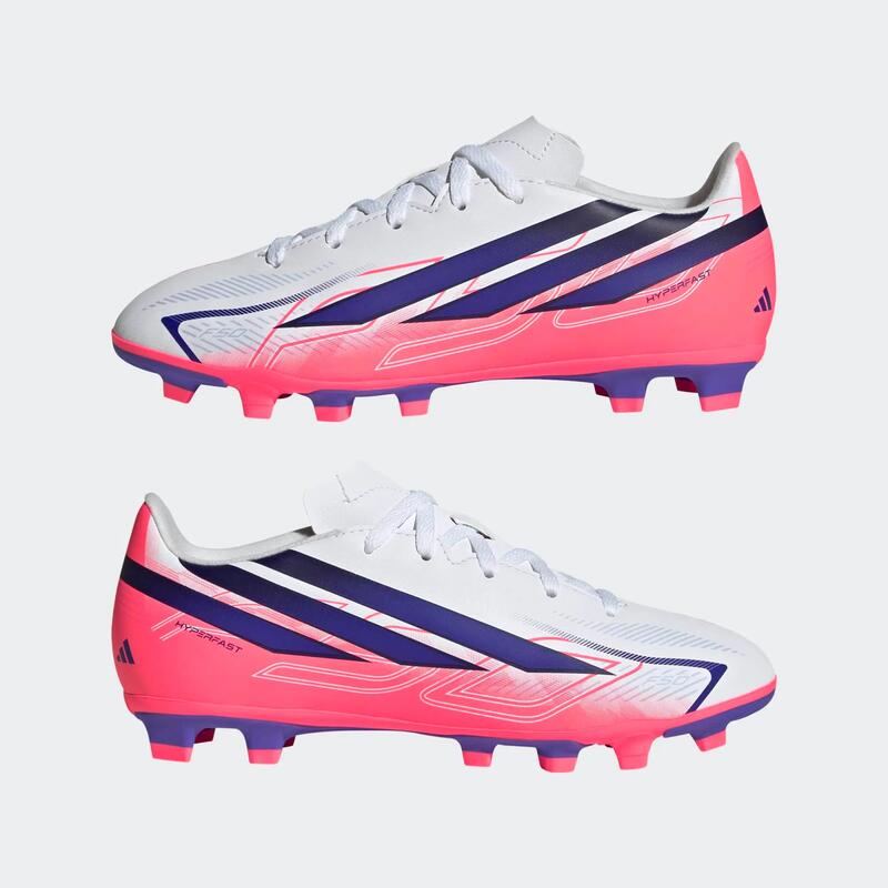 Çocuk Futbol Ayakkabısı - Beyaz - Adidas F50 Hyperfast Club FG/MG