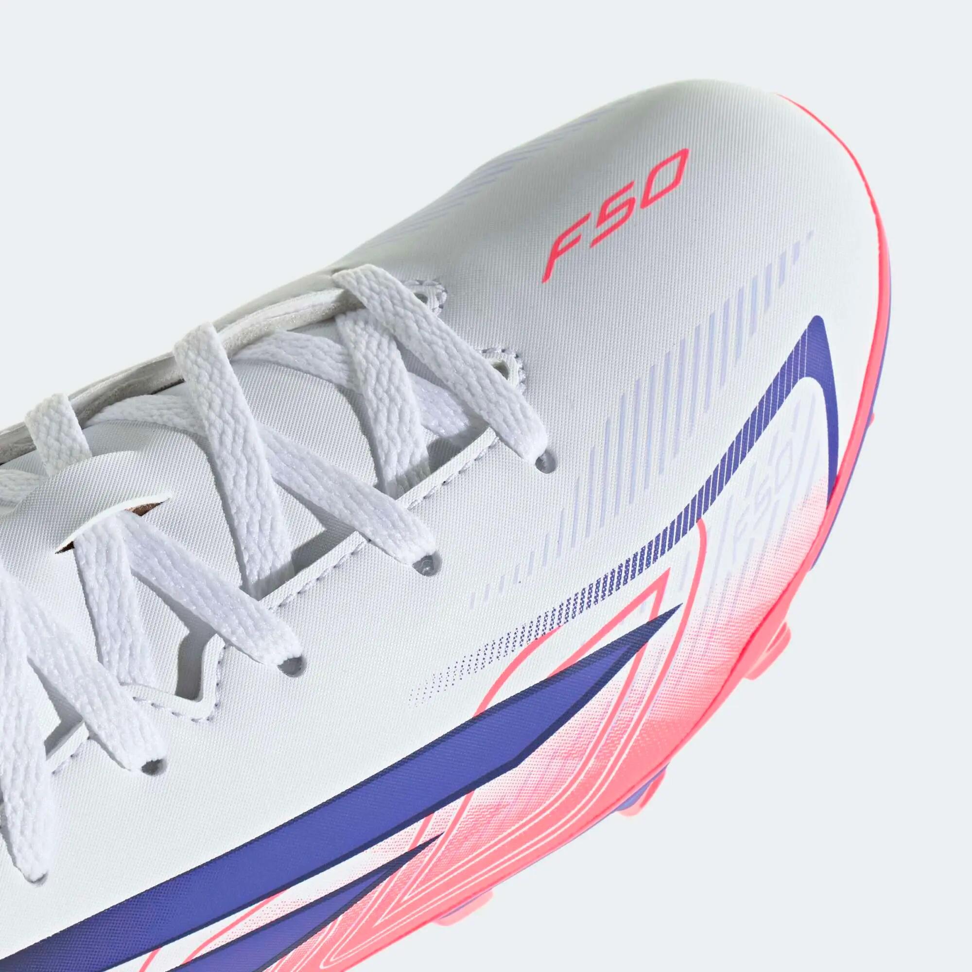 Guayos de fútbol para velocidad para Niños Adidas F50 Club FG/MG - Blanco 5/8