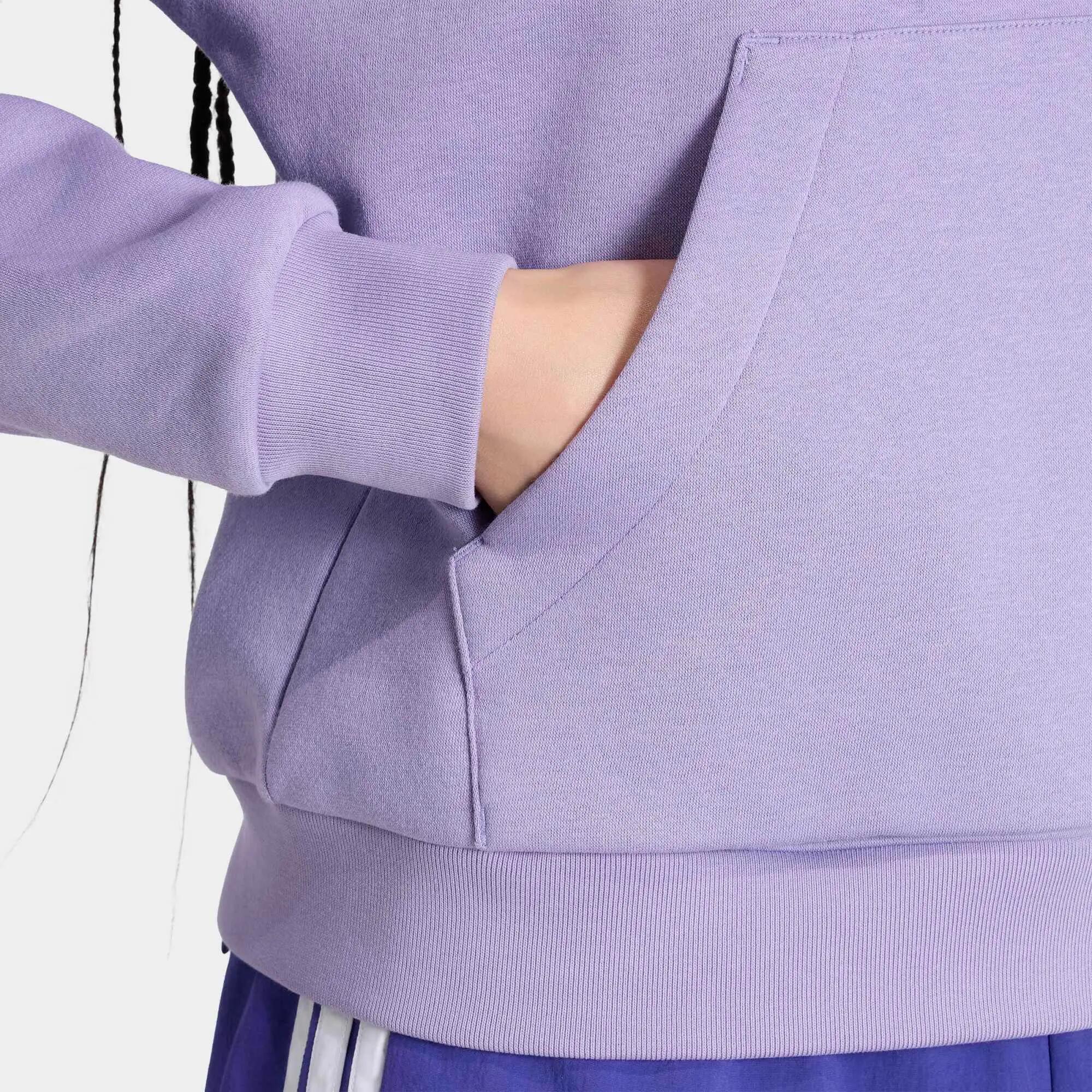 Buzo Capucha ADIDAS Essentials Feels Mujer Tela Polar Morado  6/6